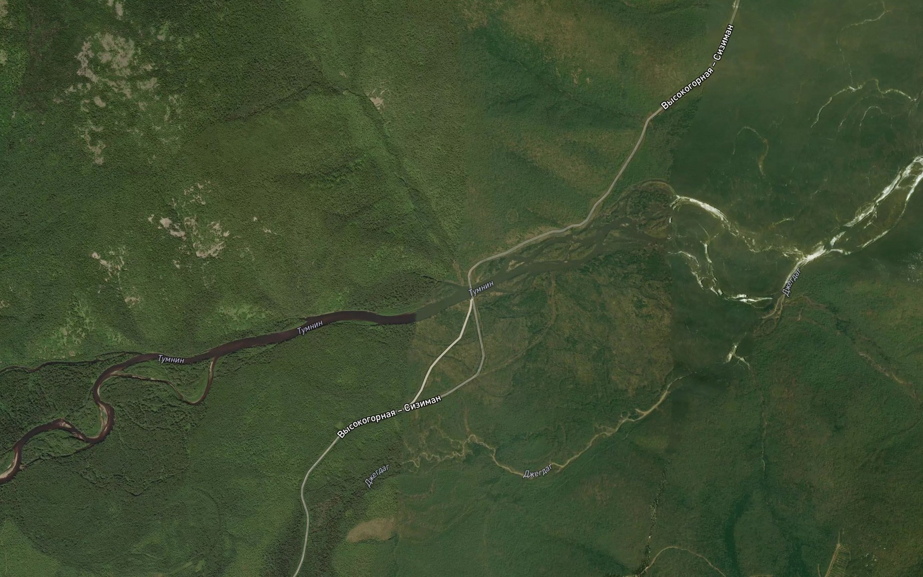 Satellite map of the Ushchel'nyy
