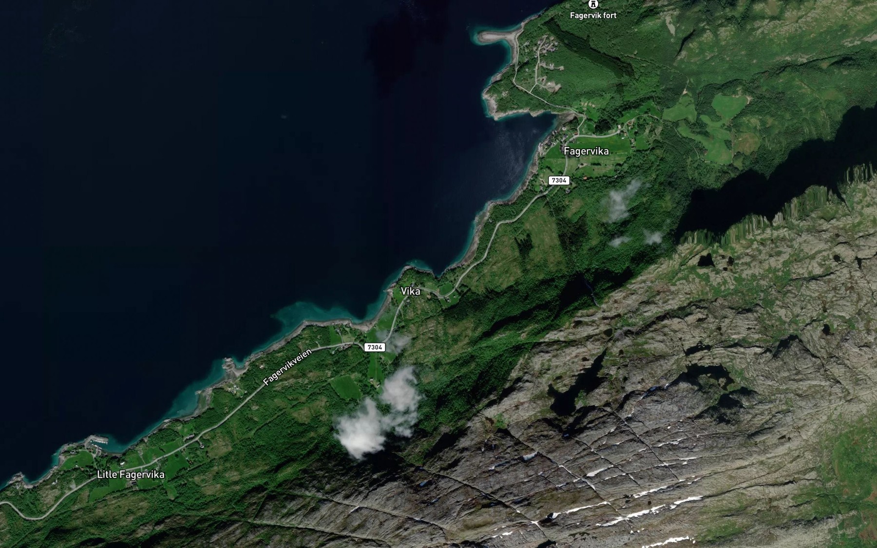 Satellite map of the Juvikja