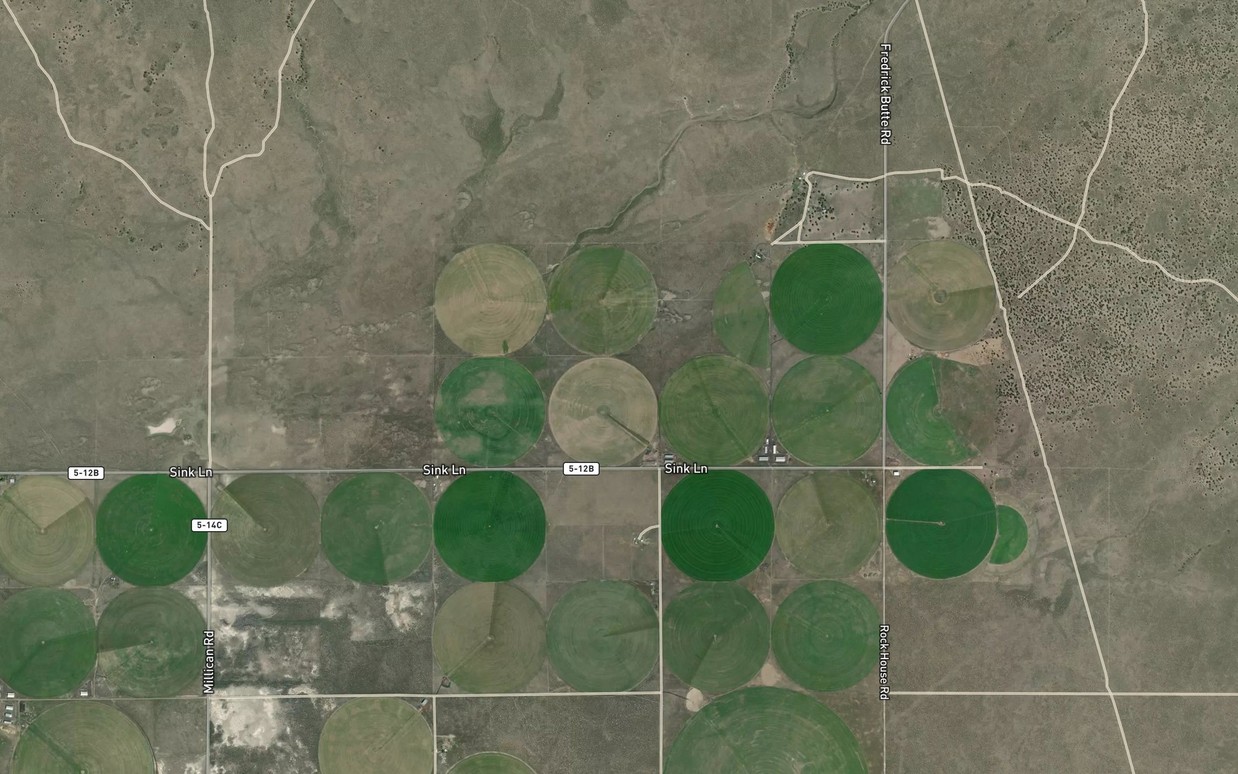 Satellite map of the Peters Creek
