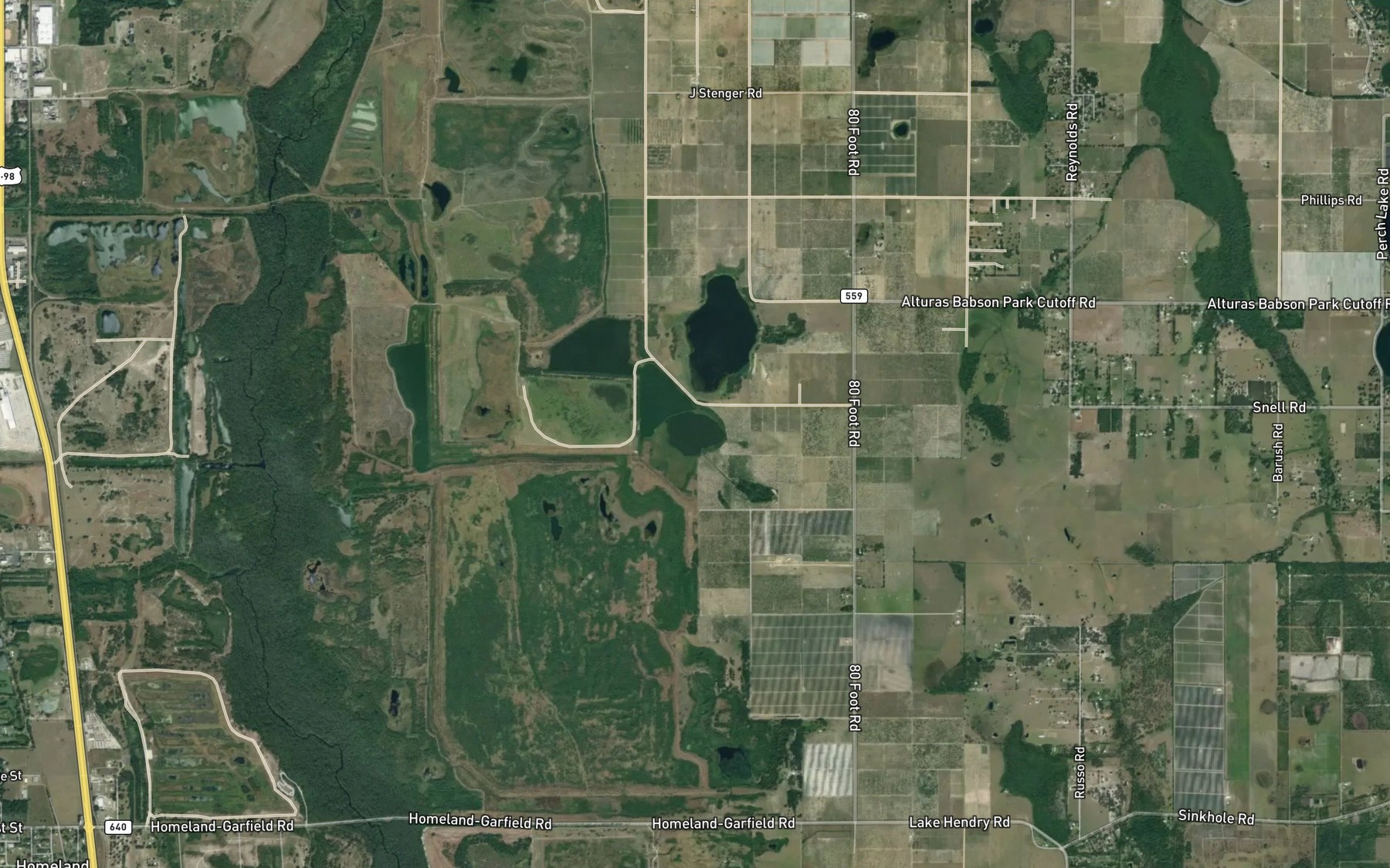 Satellite map of the Mud Lake