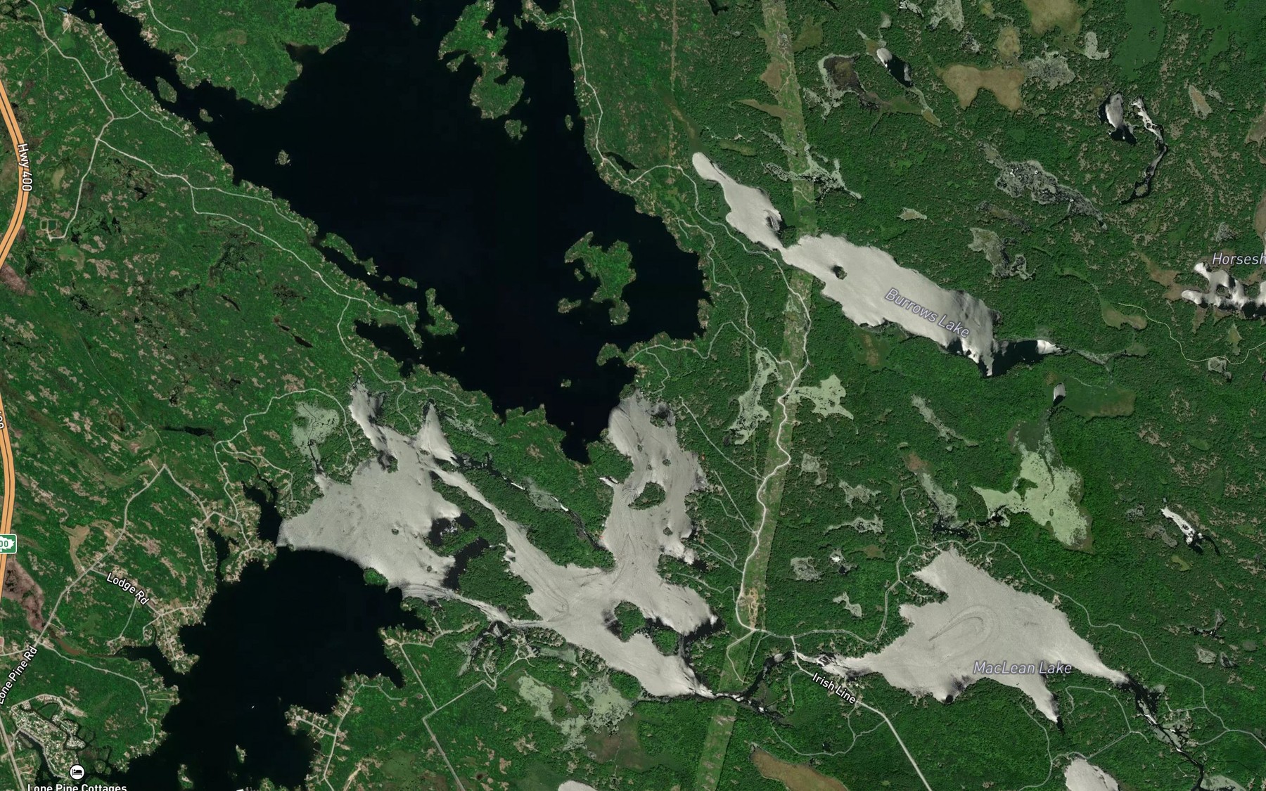 Satellite map of the Burrows Bay