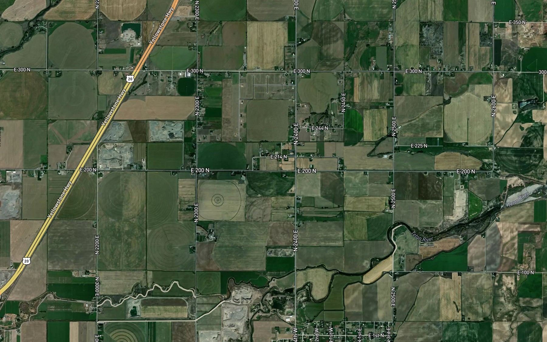Satellite map of the South Branch Wilford Canal