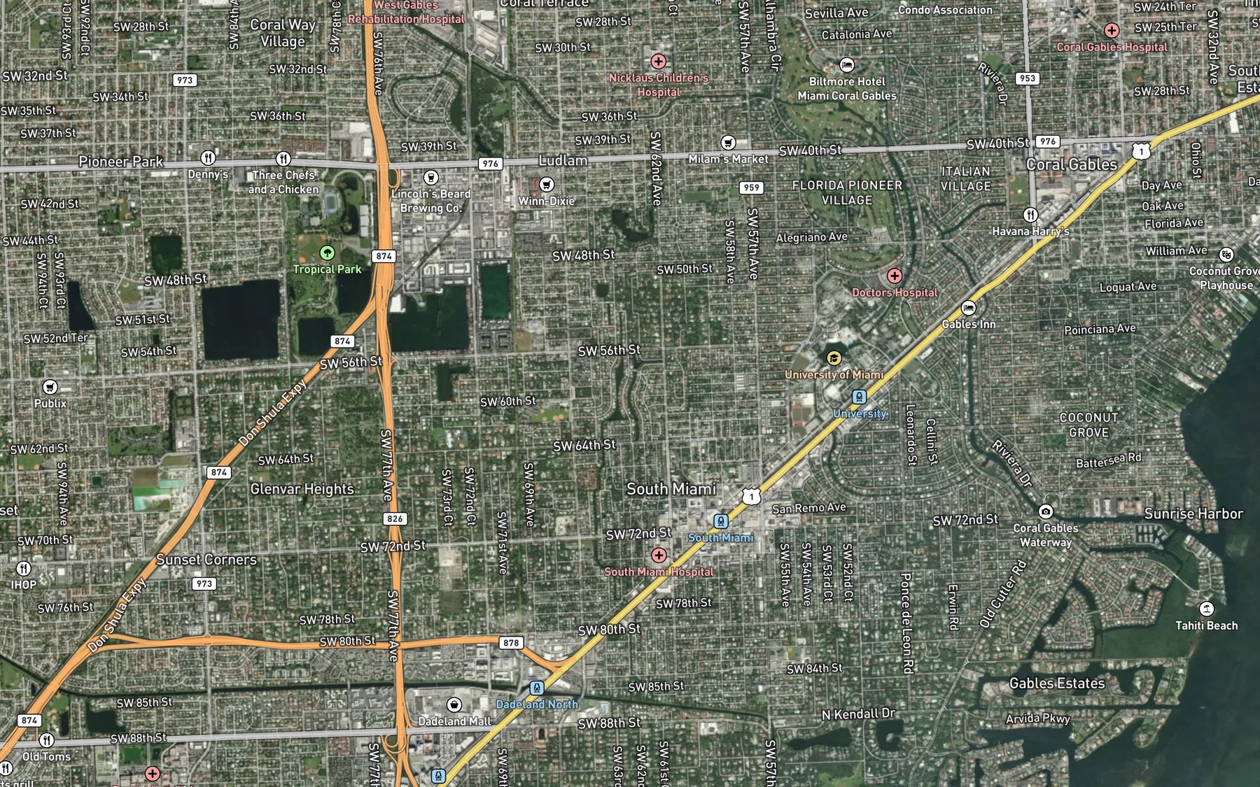 Satellite map of the Broad Canal