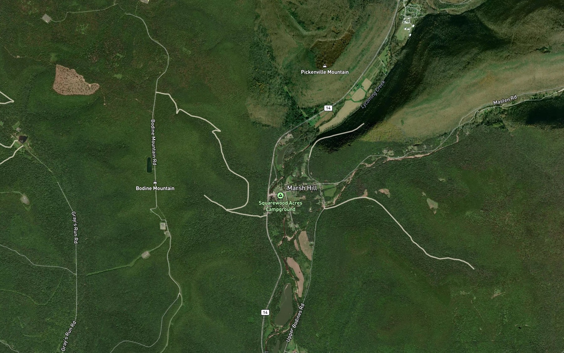Satellite map of the Frozen Run