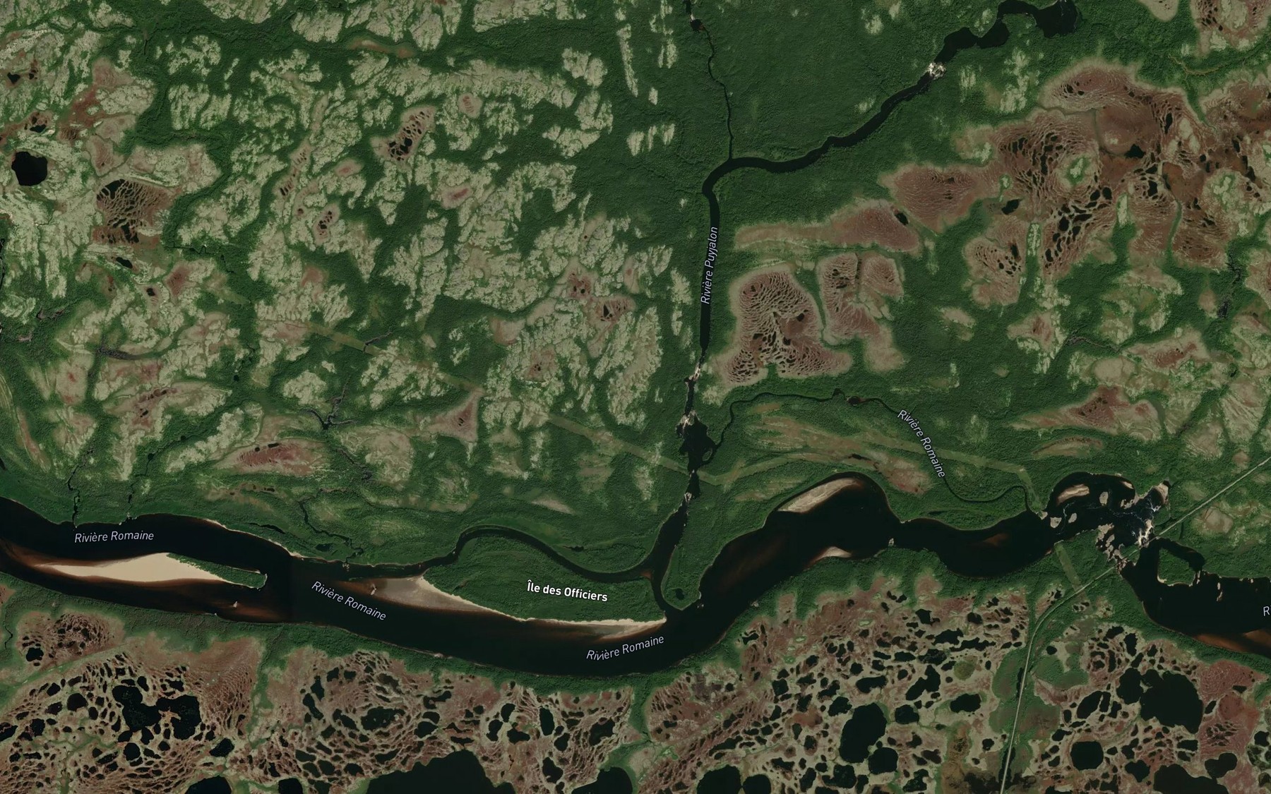Satellite map of the Riviere Puyjalon