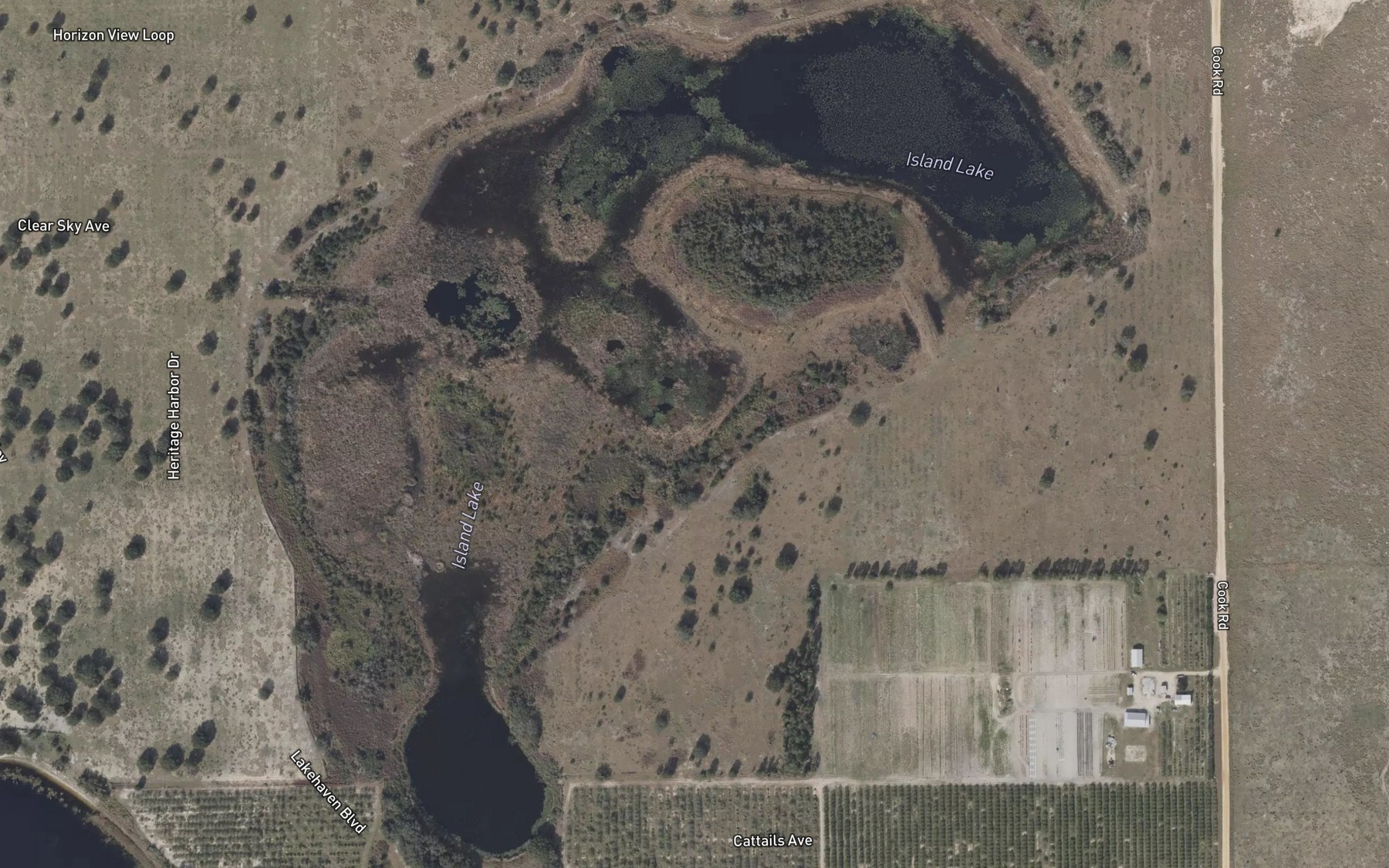 Satellite map of the Island Lake