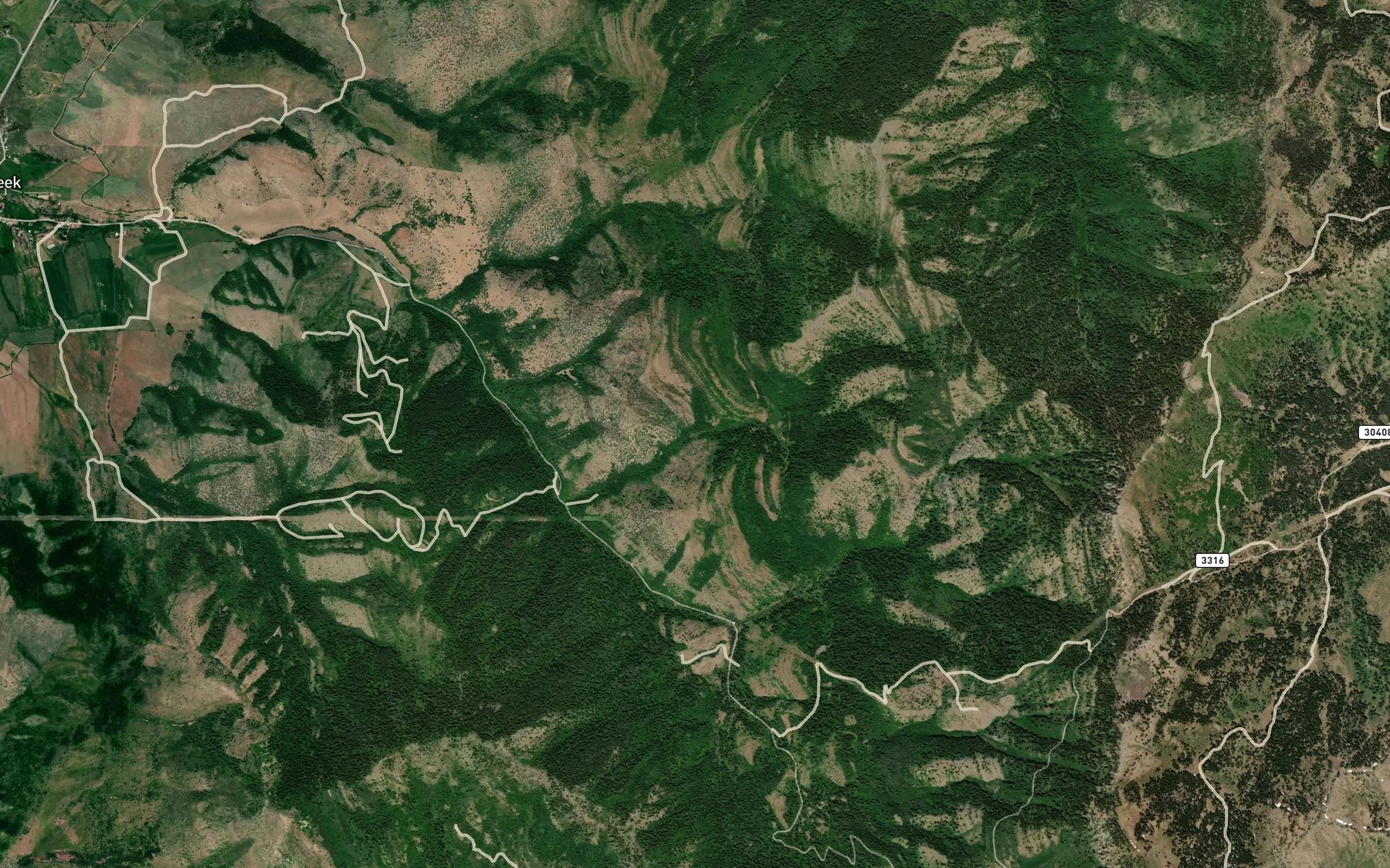 Satellite map of the Horse Basin Spring