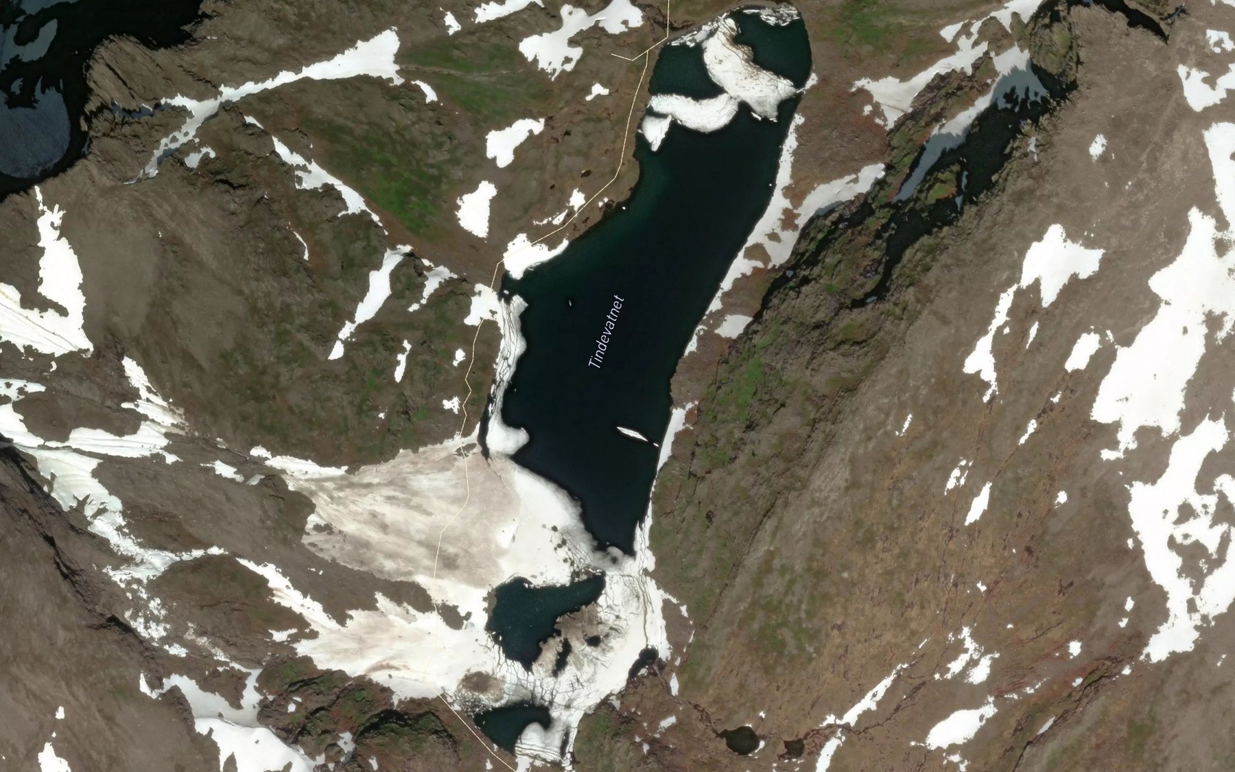 Satellite map of the Tindevatnet