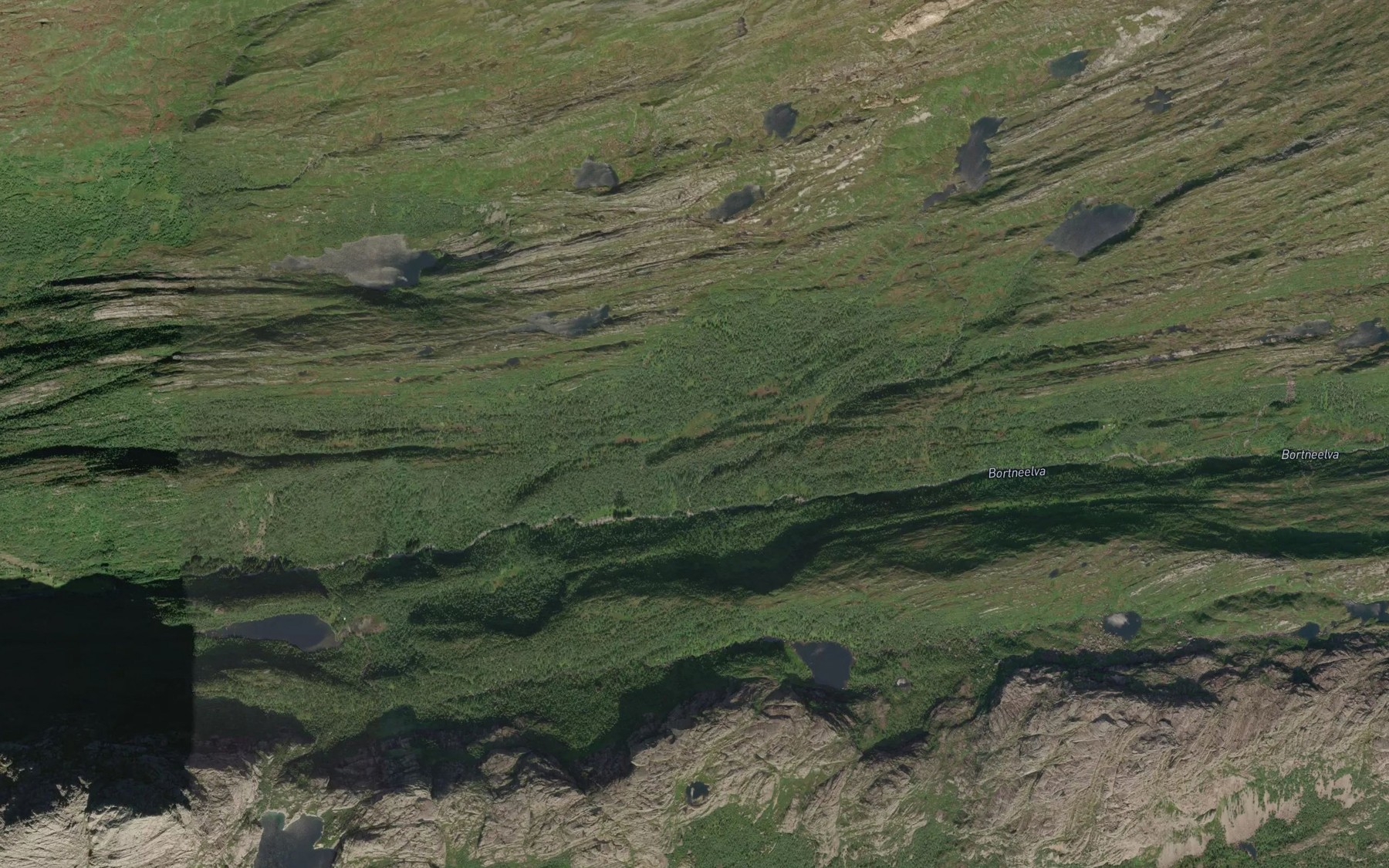 Satellite map of the Skitlokane