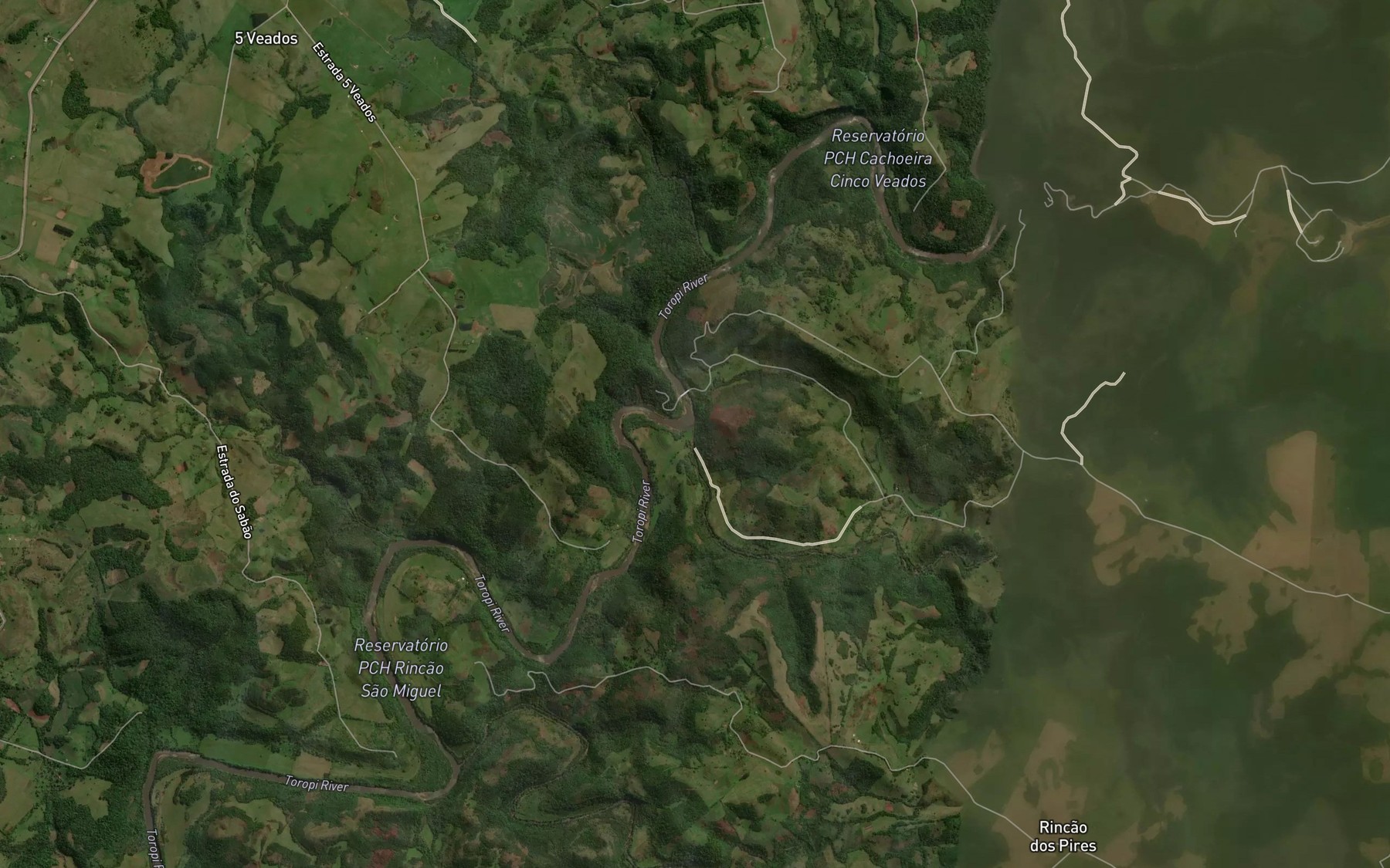 Satellite map of the Lajeado da Encrenca