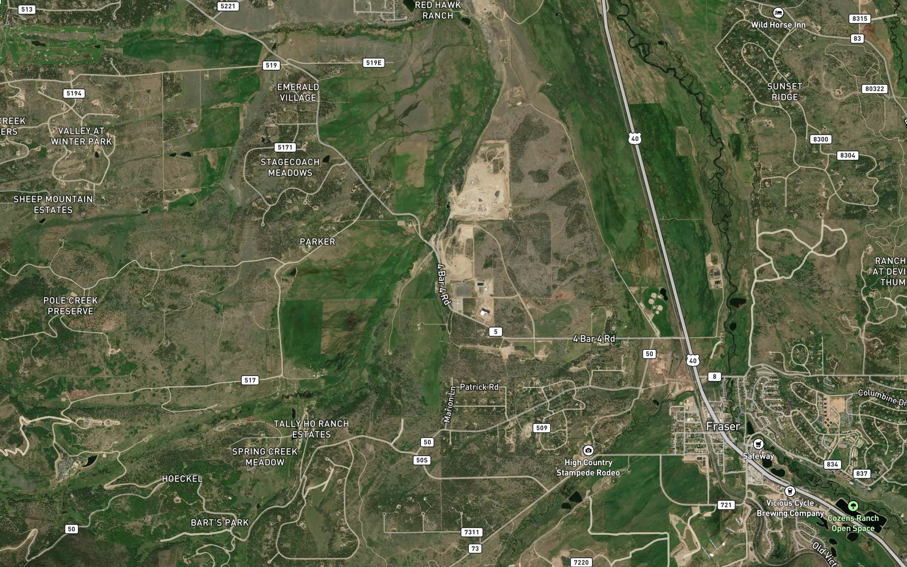 Satellite map of the Saint Louis Ditch