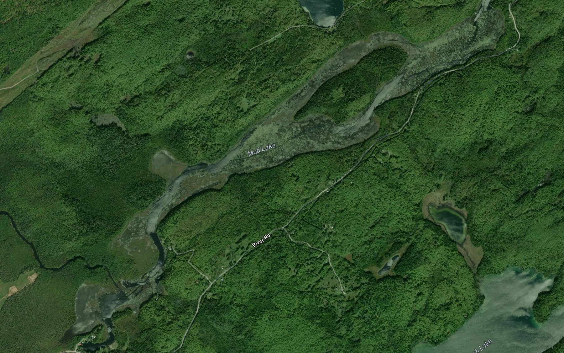 Satellite map of the Mud Lake