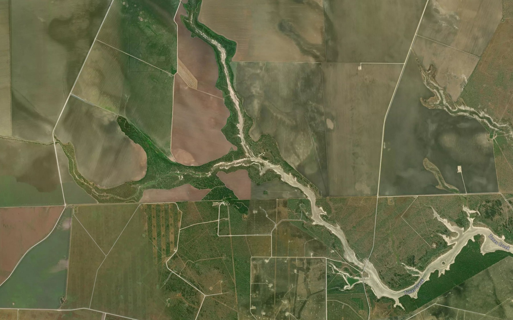 Satellite map of the Chiltipin Creek