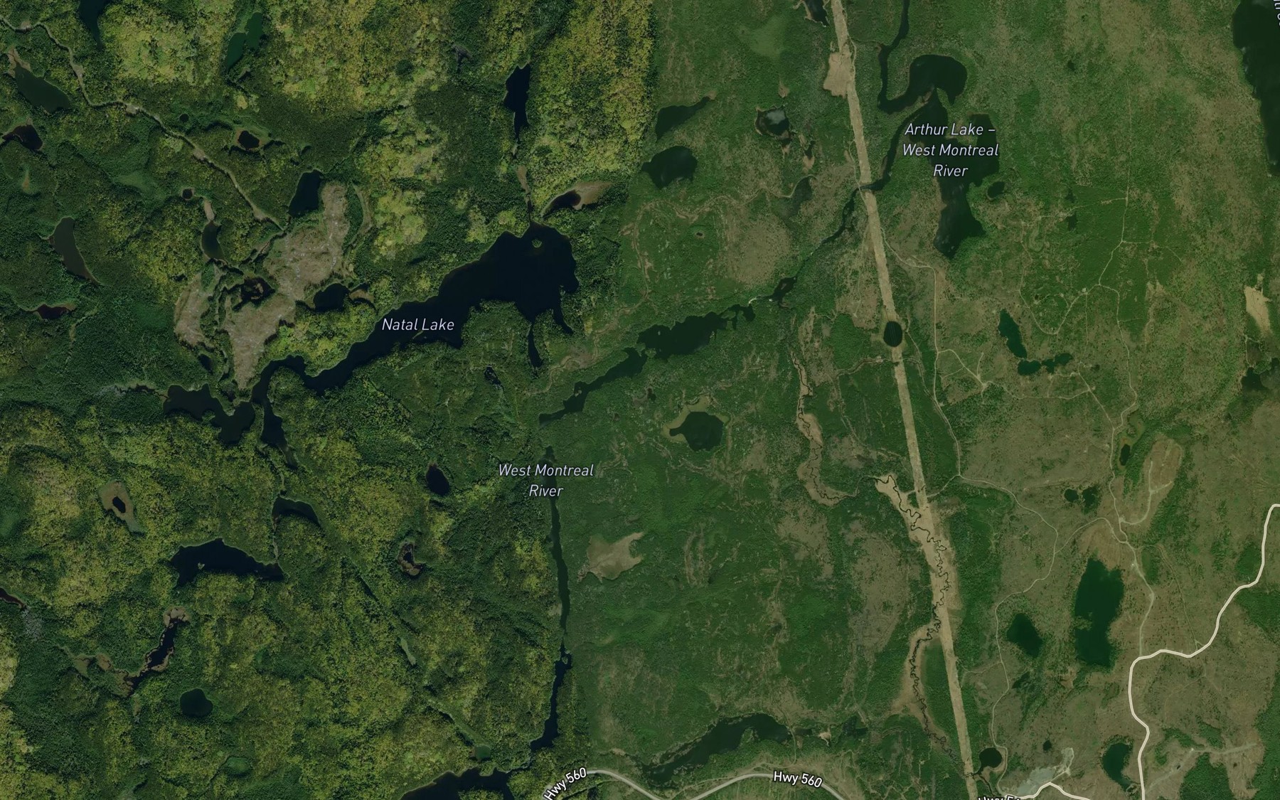 Satellite map of the Elbow Rapids