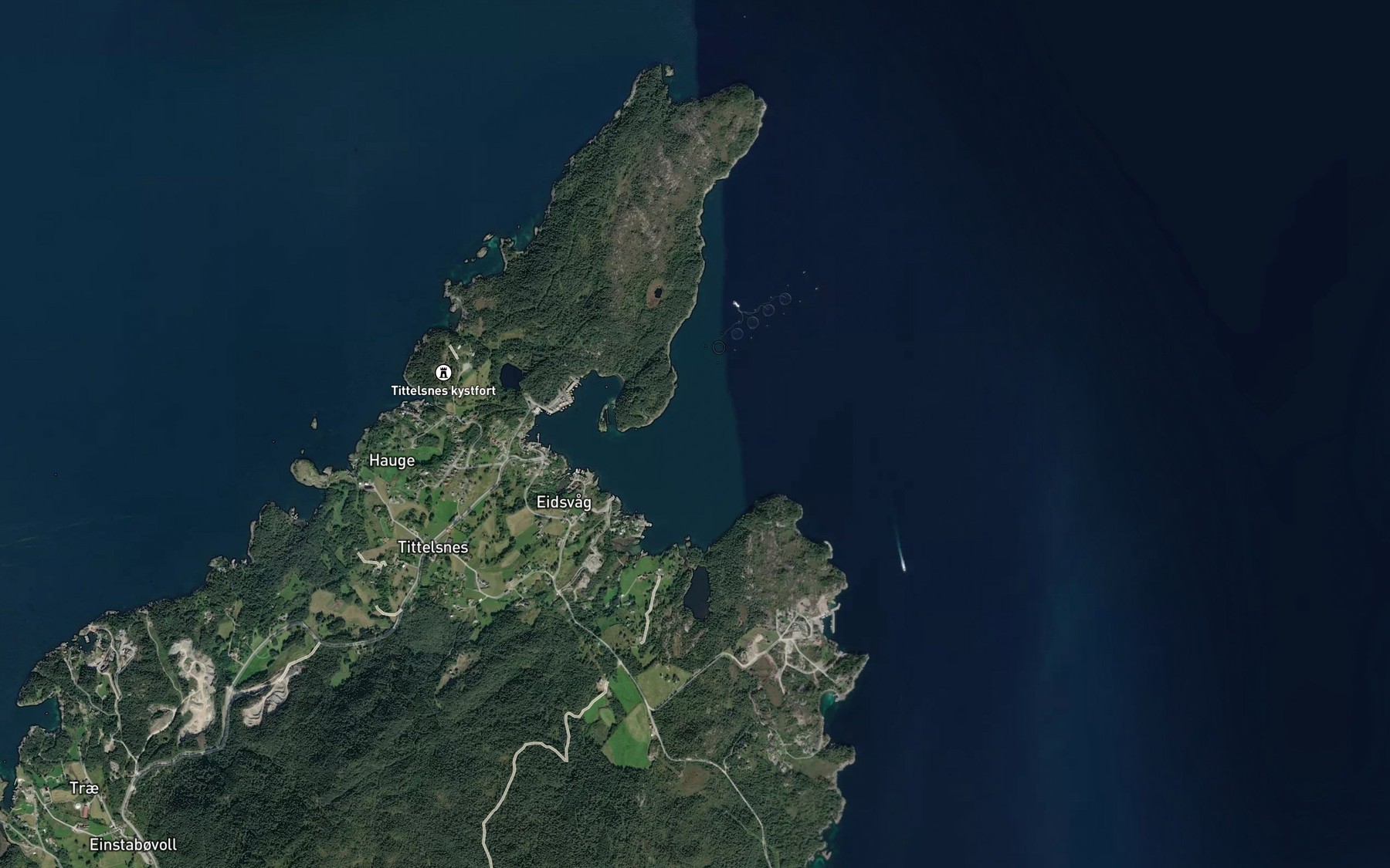 Satellite map of the Eidsvagen