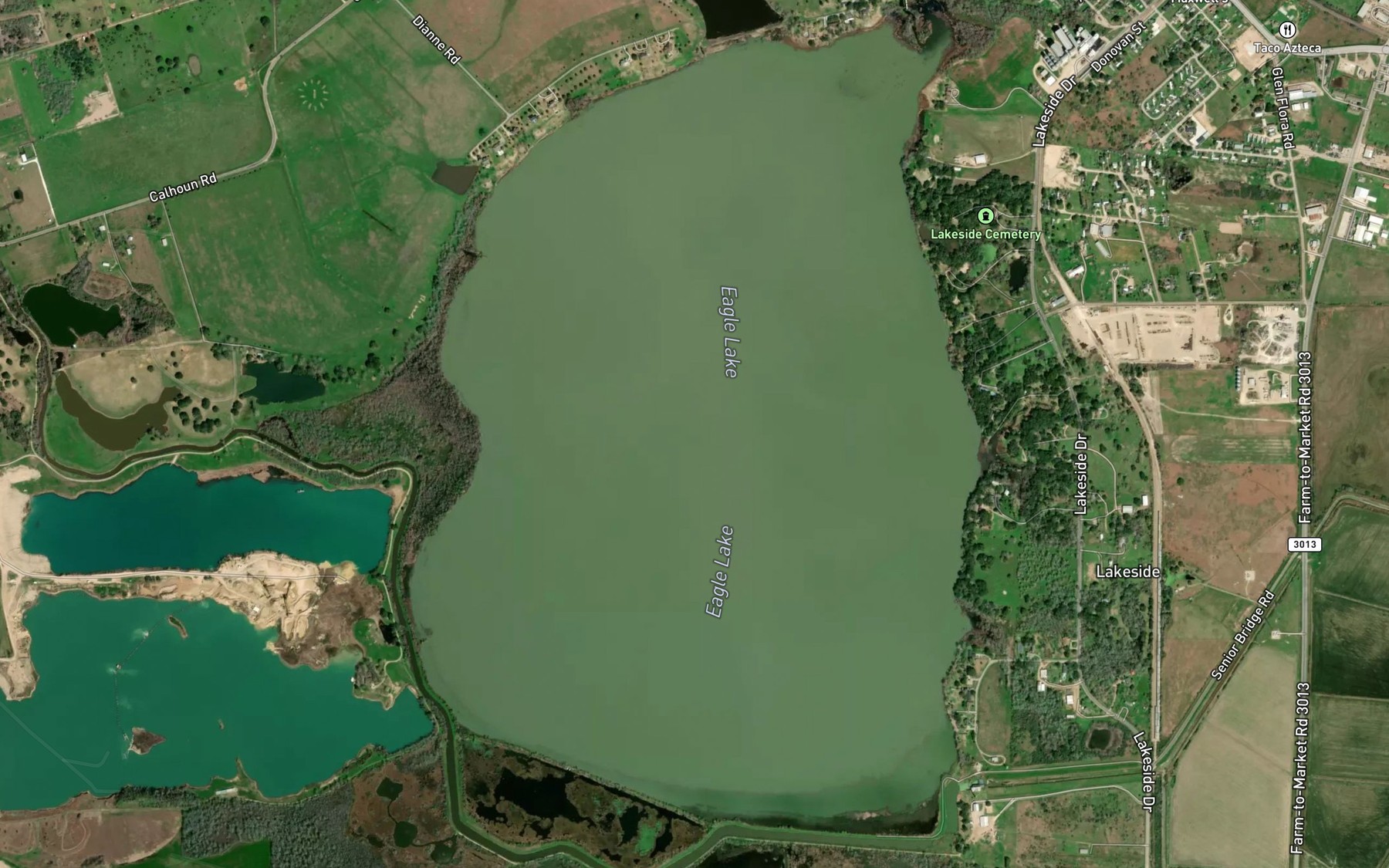 Satellite map of the Eagle Lake
