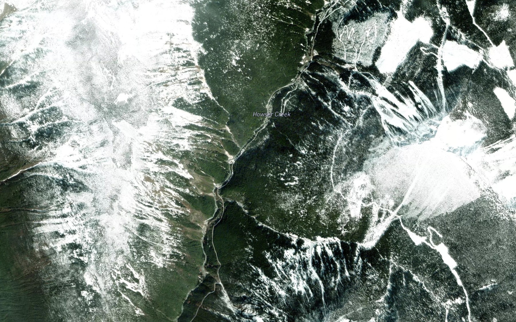 Satellite map of the Suck Creek