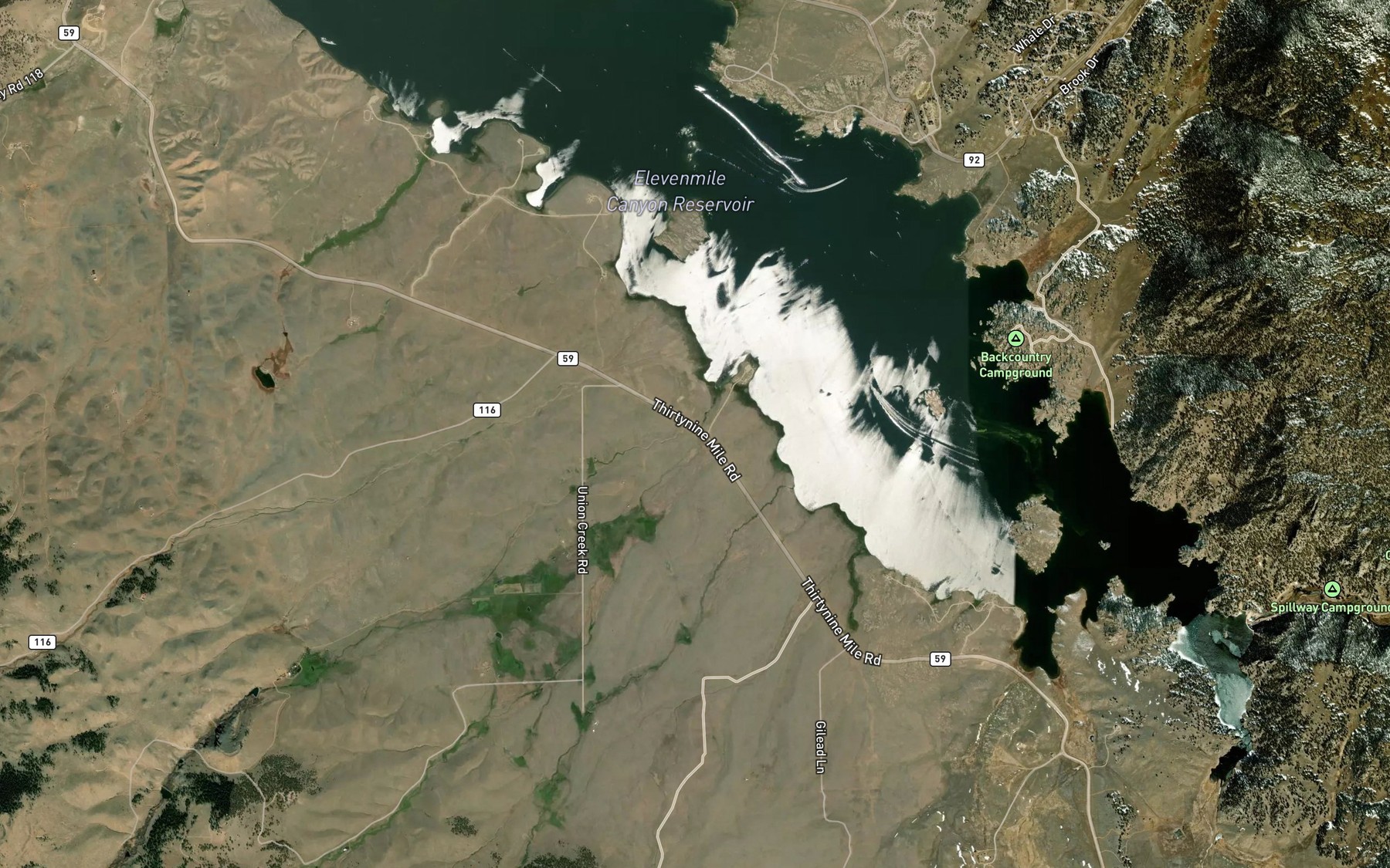Satellite map of the Pruden Creek