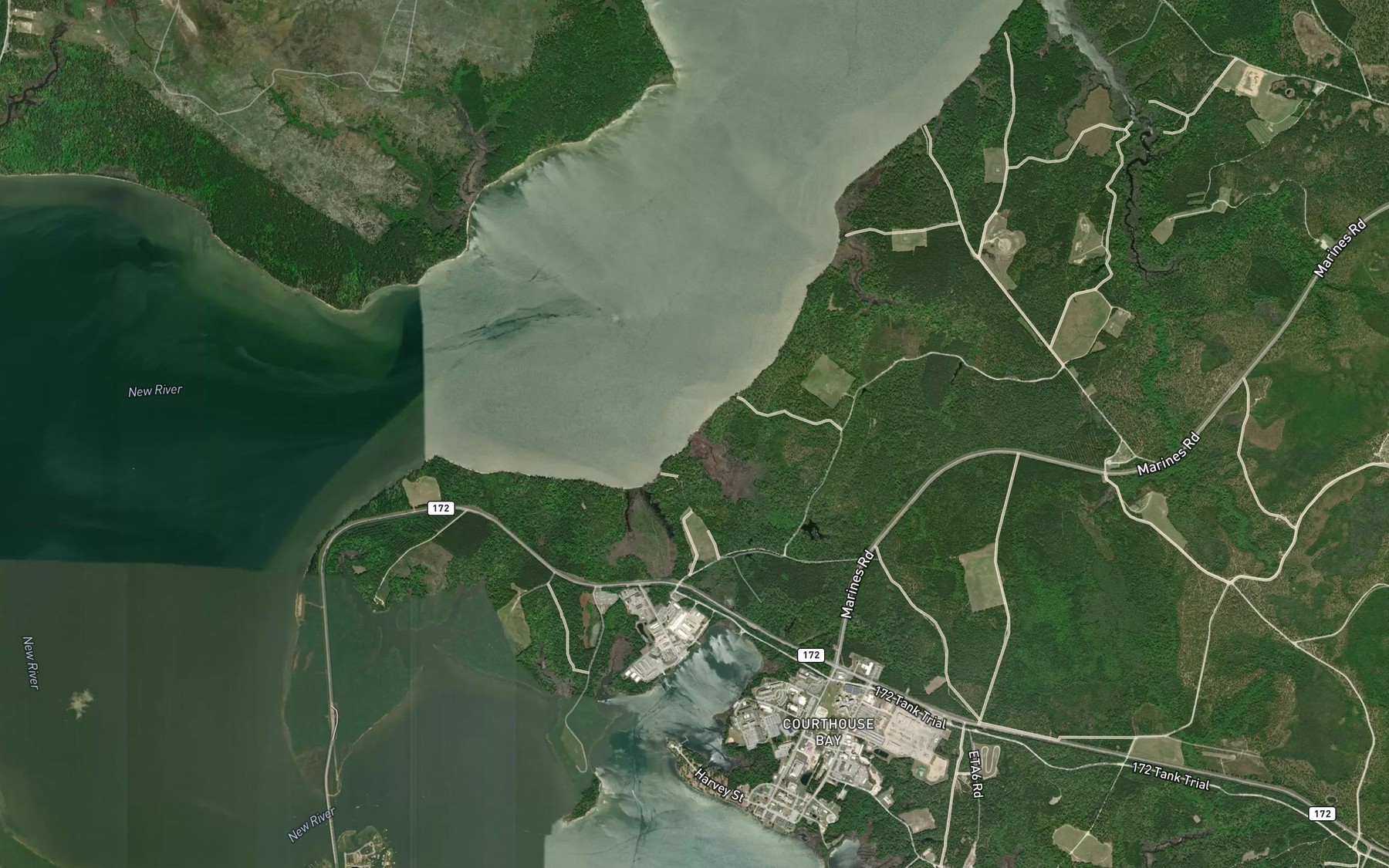 Satellite map of the Two Pole Branch