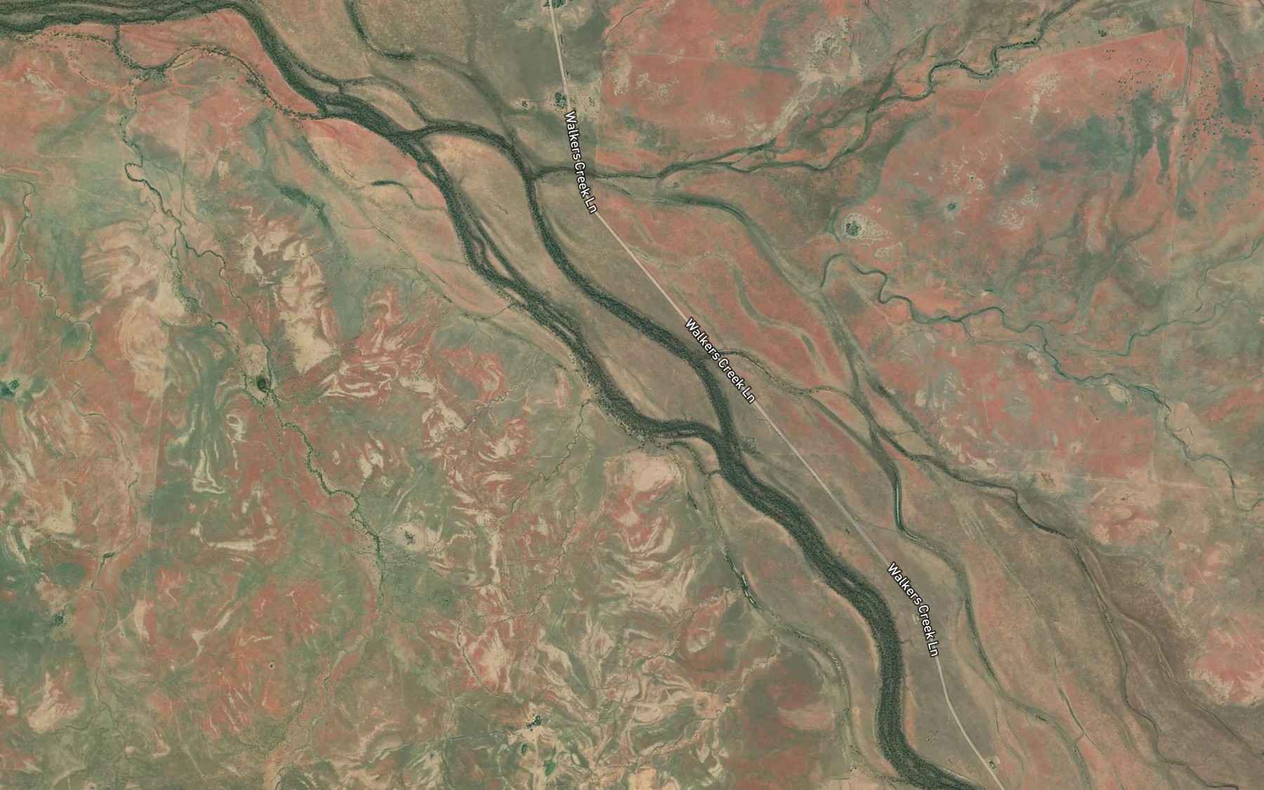 Satellite map of the Mistake Creek