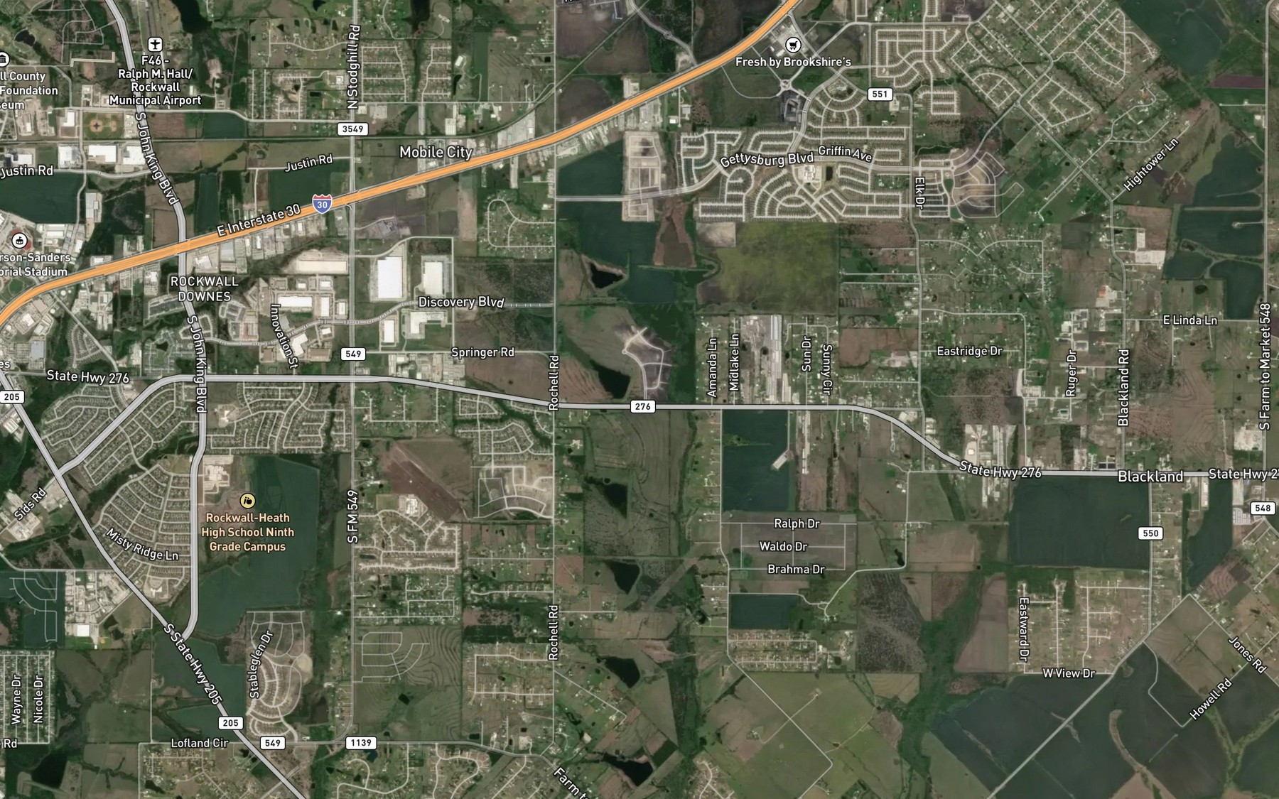 Satellite map of the Soil Conservation Service Site 2 Reservoir