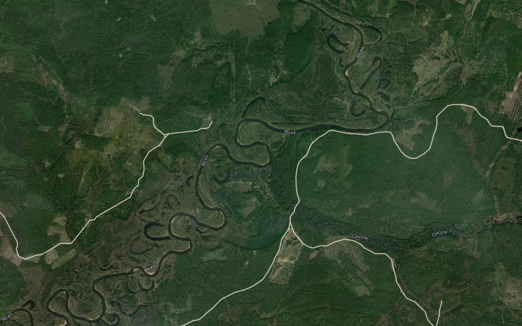 Satellite map of the Suksula