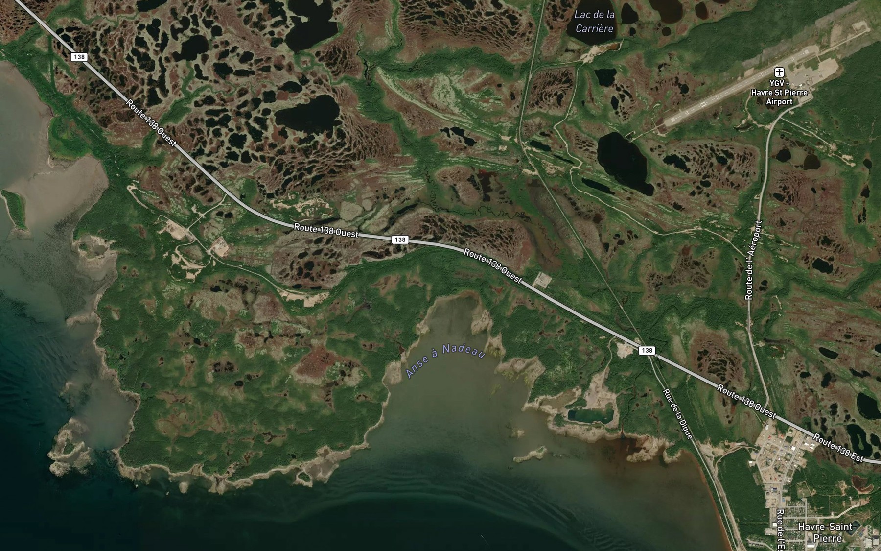 Satellite map of the Anse a Nadeau