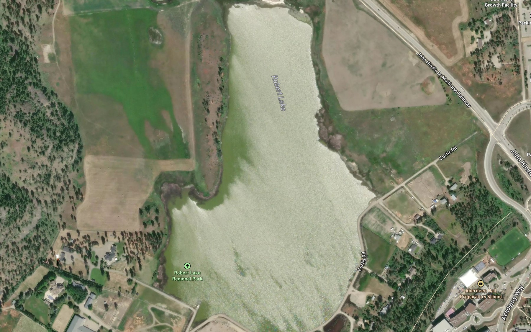 Satellite map of the Robert Lake