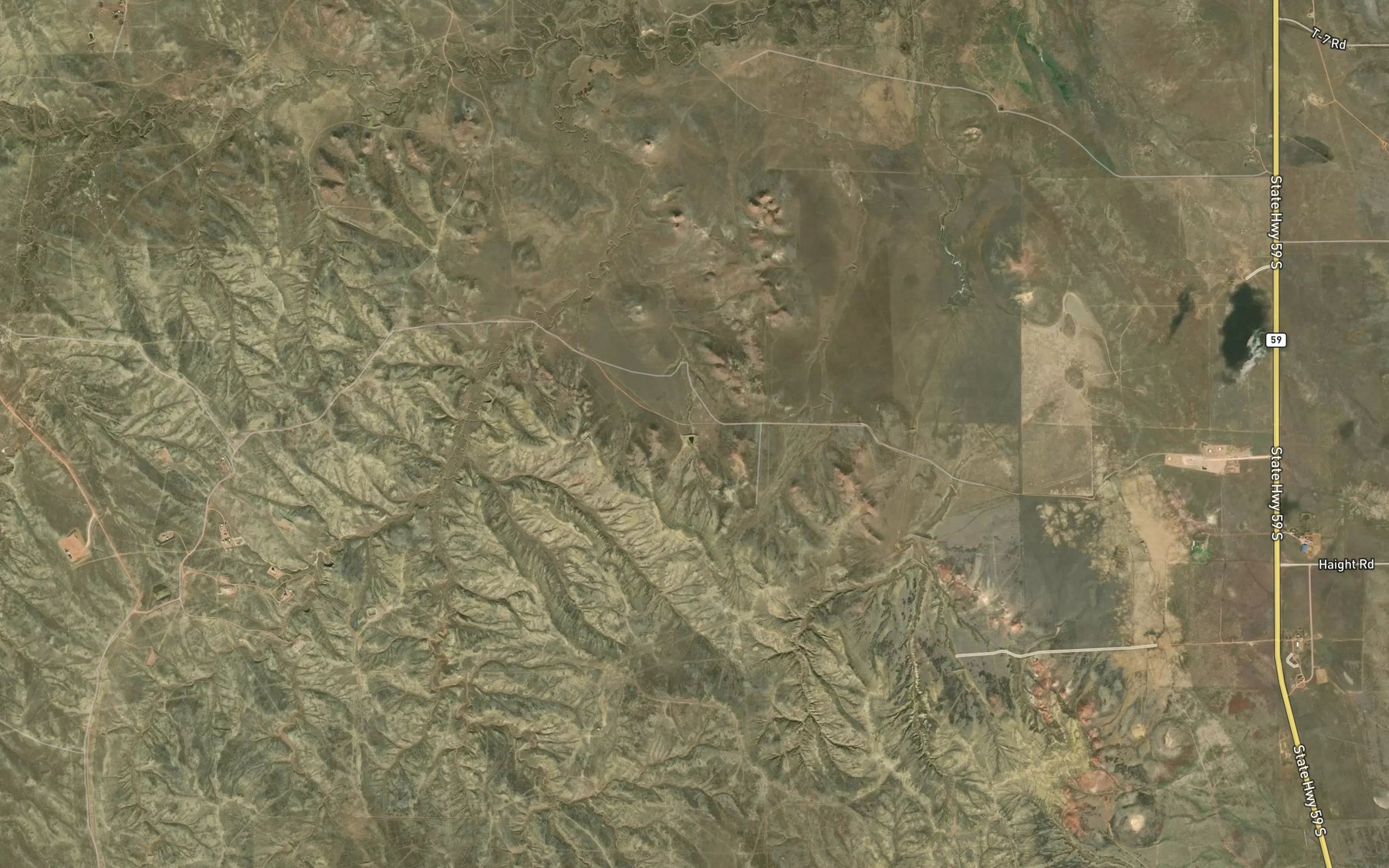 Satellite map of the Red Top Reservoir
