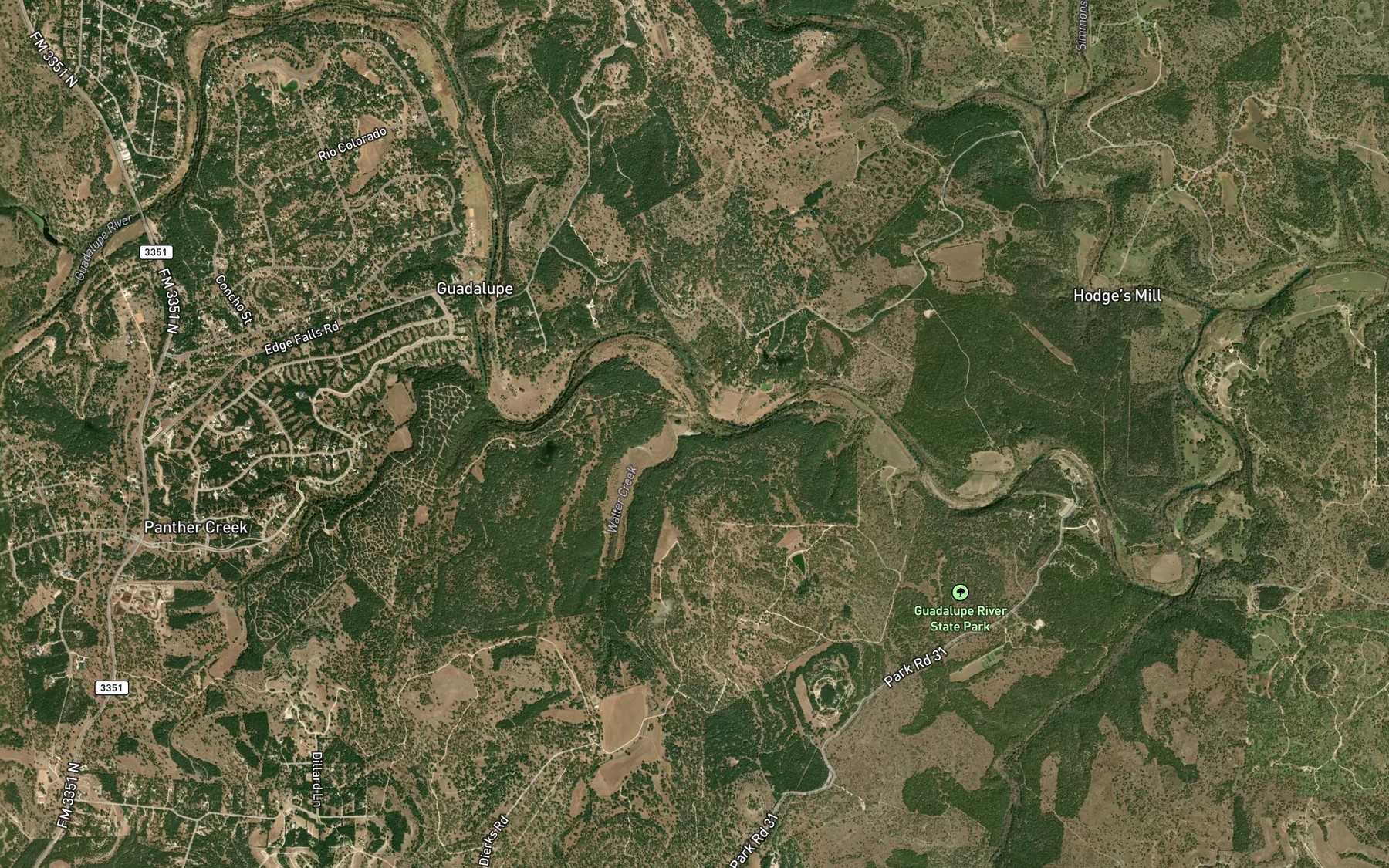 Satellite map of the KWW Ranch Lake Number 1