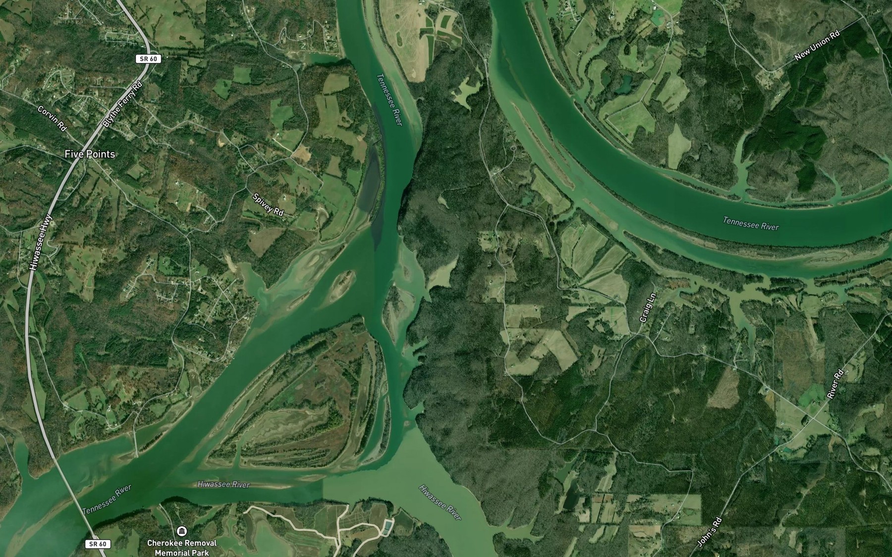 Satellite map of the Ziegler Slough