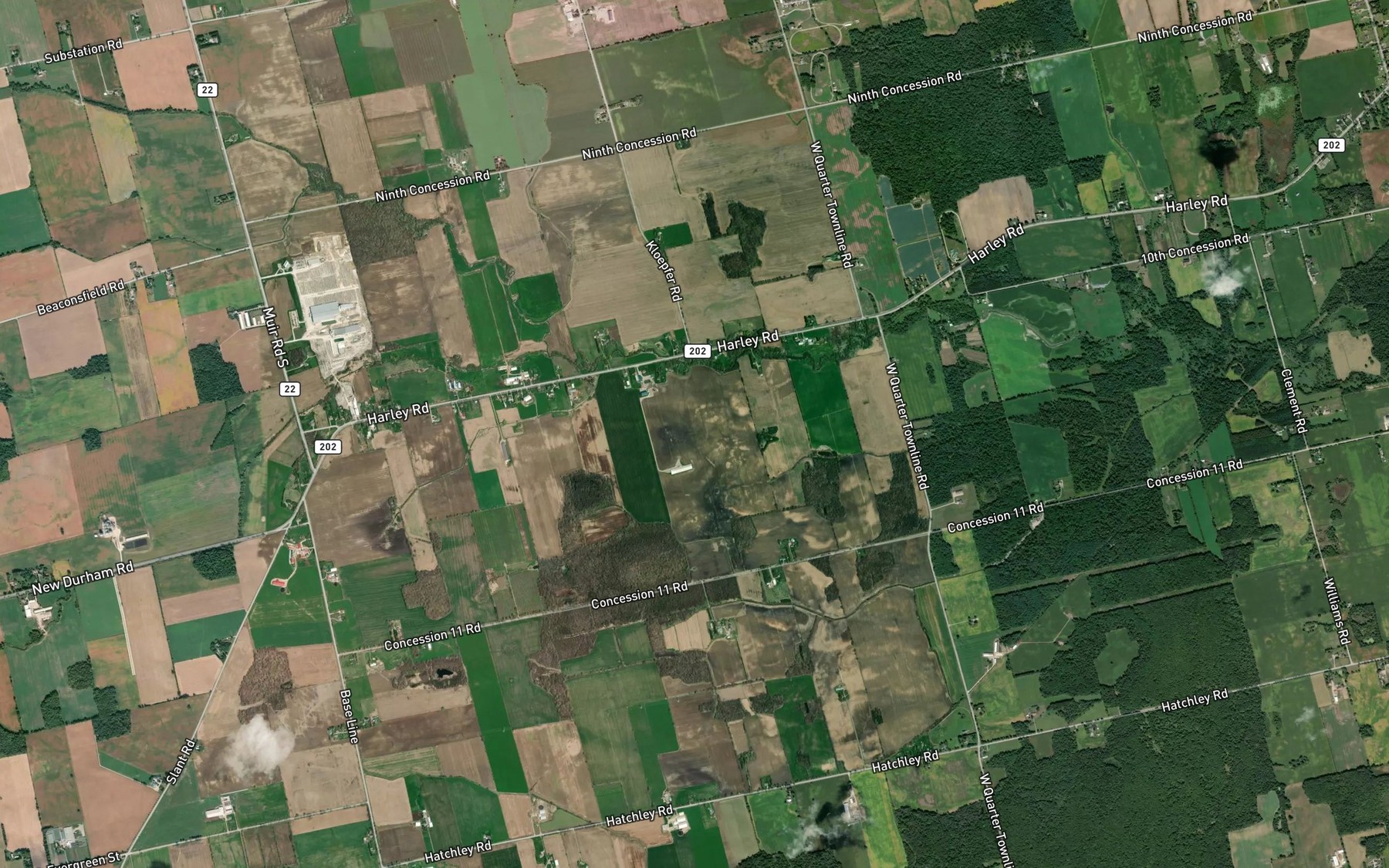 Satellite map of the McClellan Drain