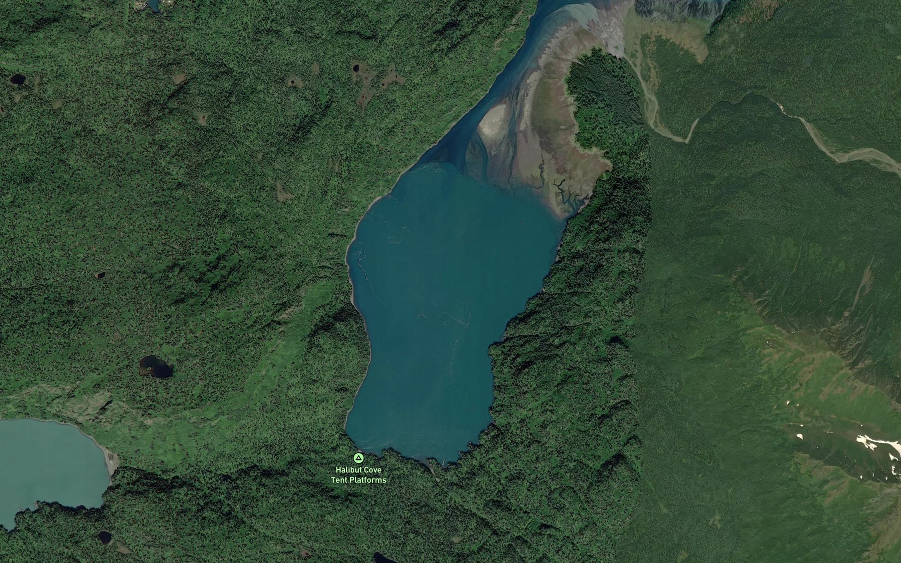 Satellite map of the Halibut Cove Lagoon