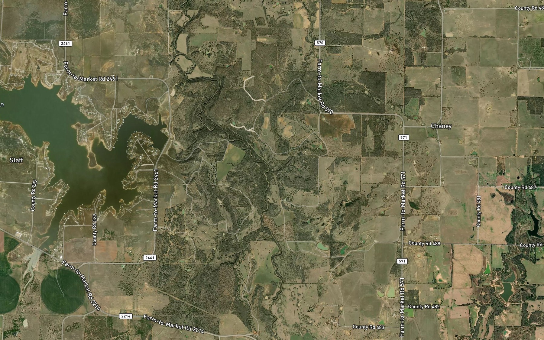 Satellite map of the Jim Neal Branch