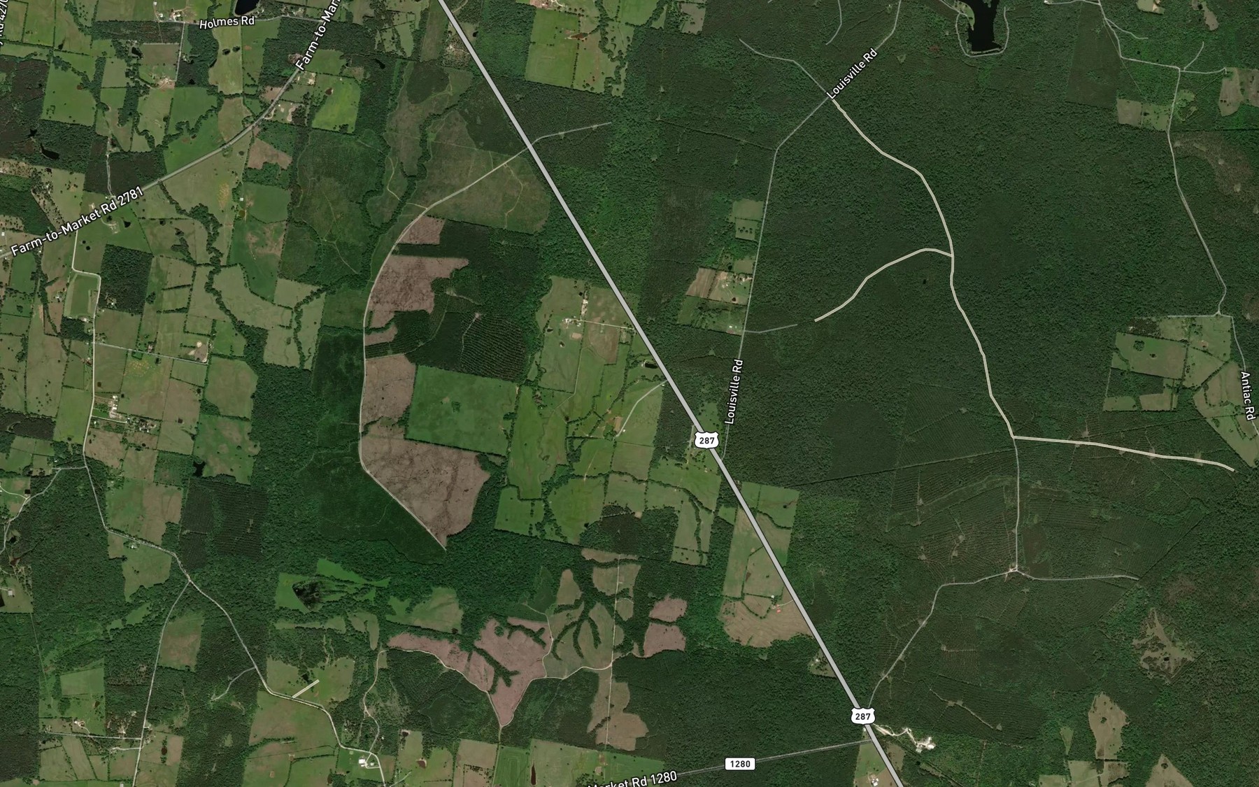 Satellite map of the Copper Creek
