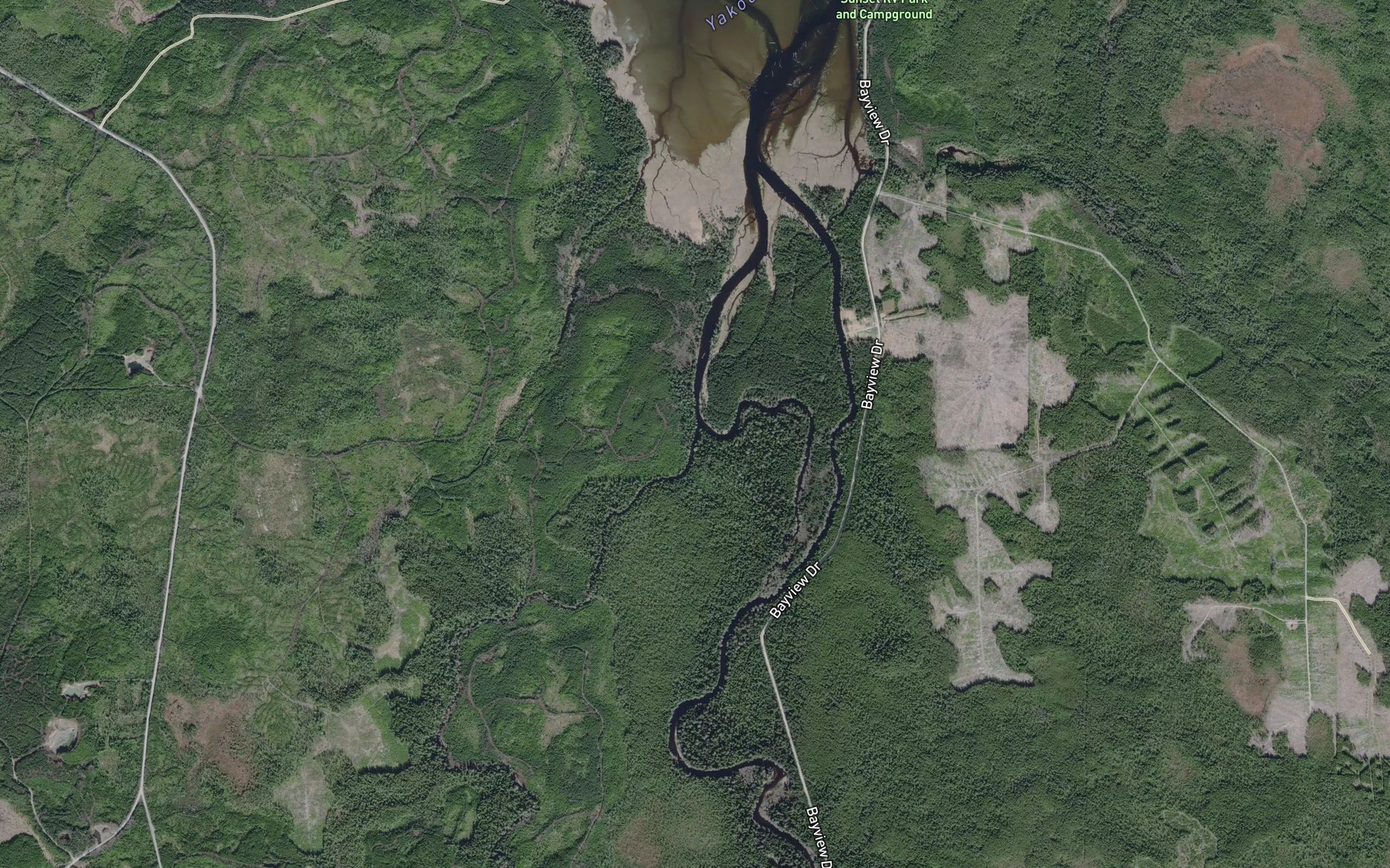 Satellite map of the Florence Creek