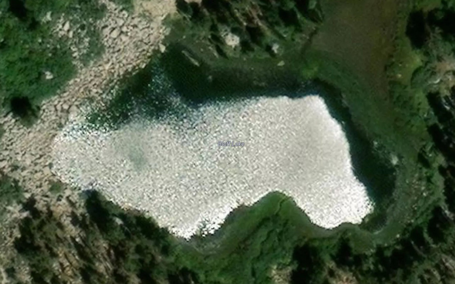 Satellite map of the Bluff Lake