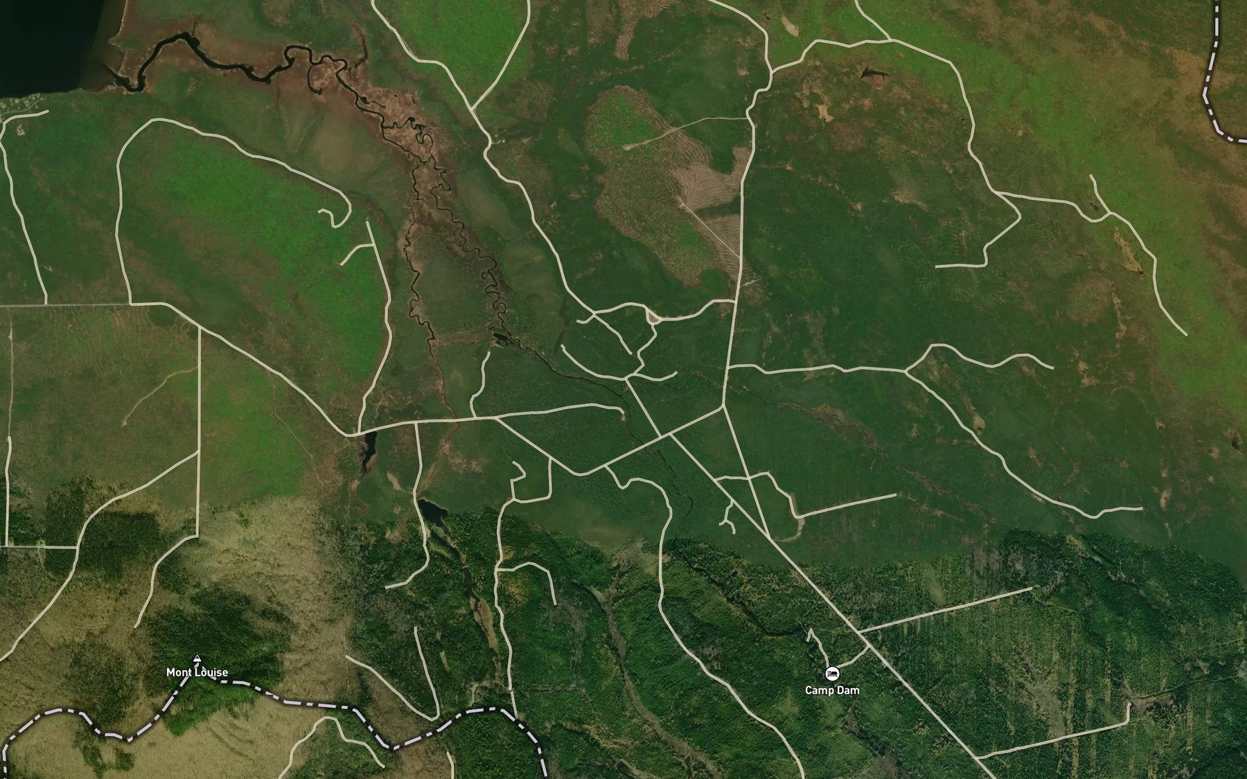 Satellite map of the Branche Est