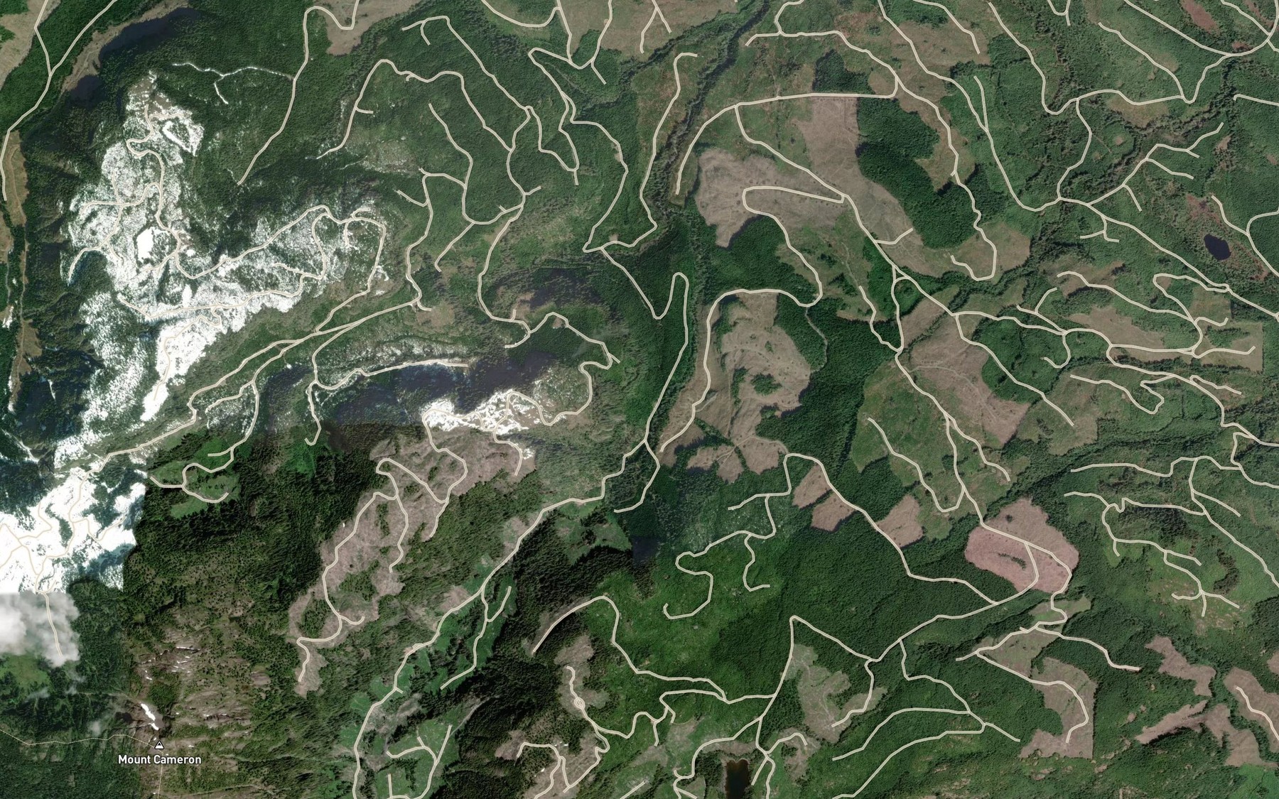 Satellite map of the North Tumblewater Creek