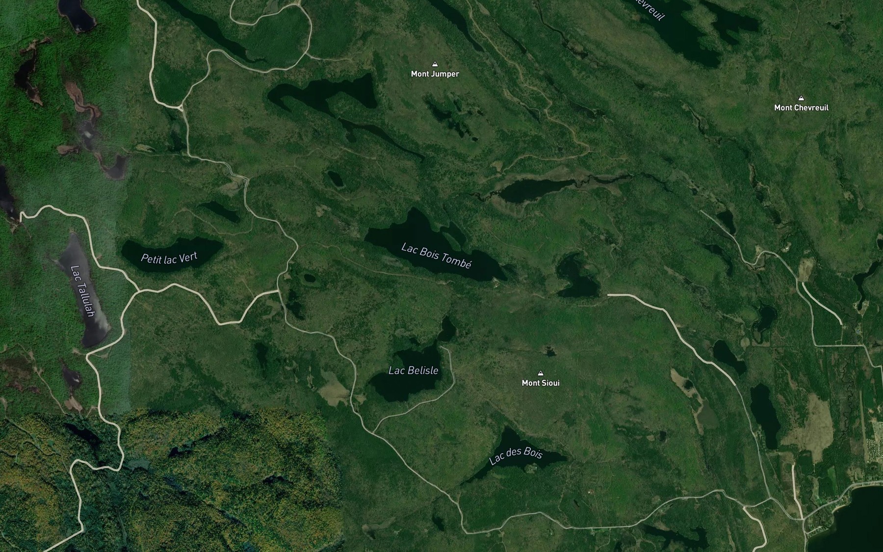 Satellite map of the Ruisseau du Lac Belisle