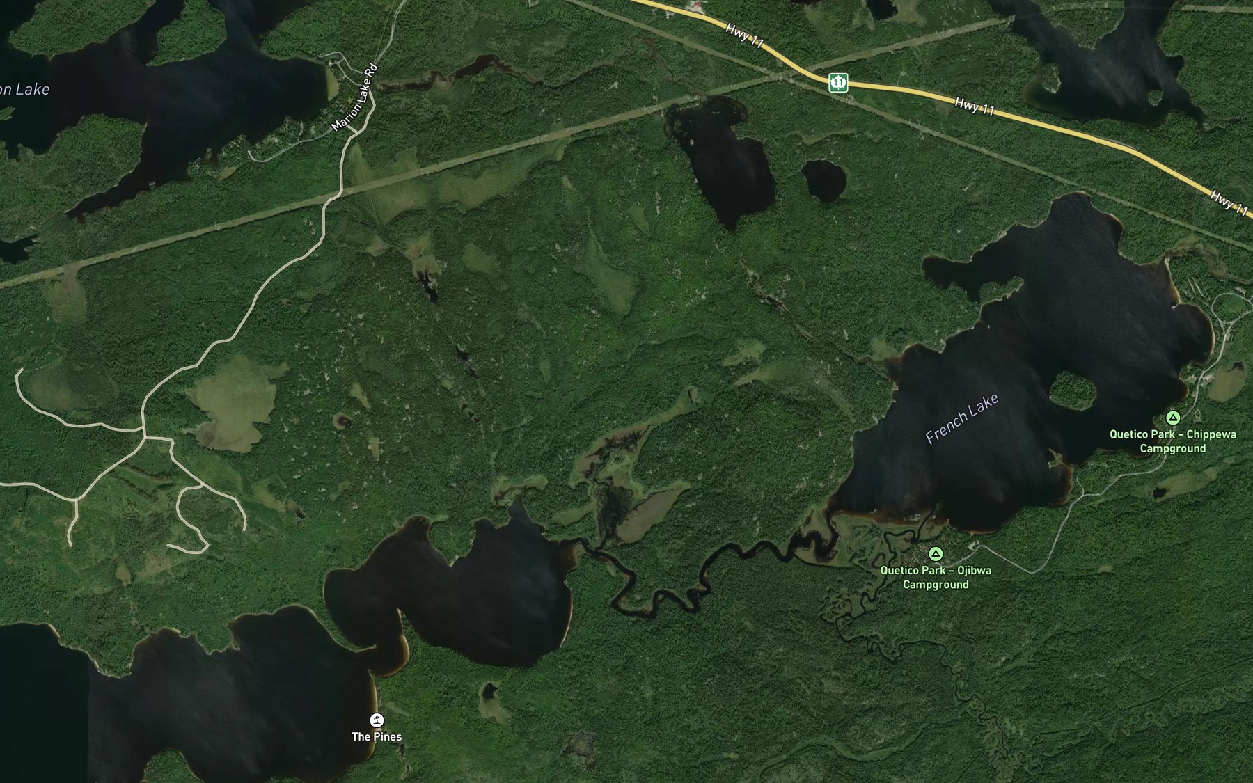 Satellite map of the Crystal River