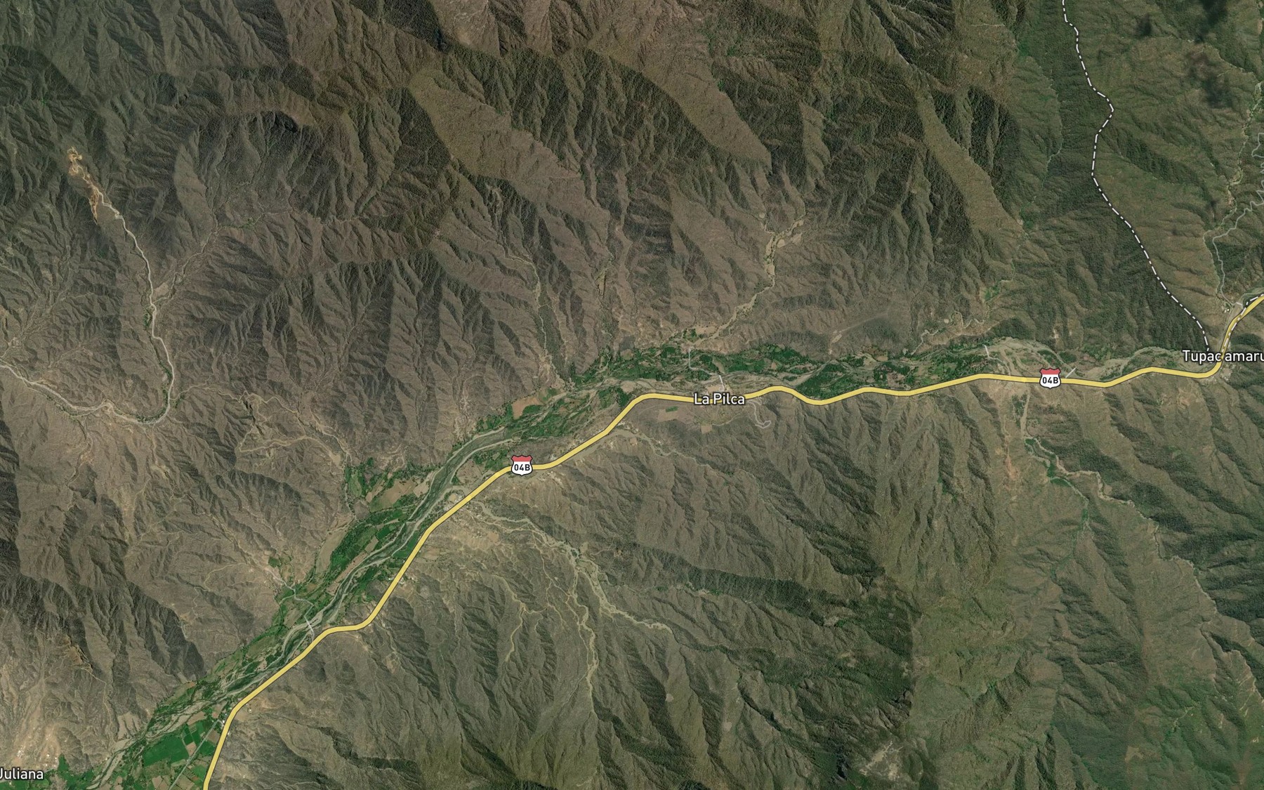 Satellite map of the Quebrada Huasimo