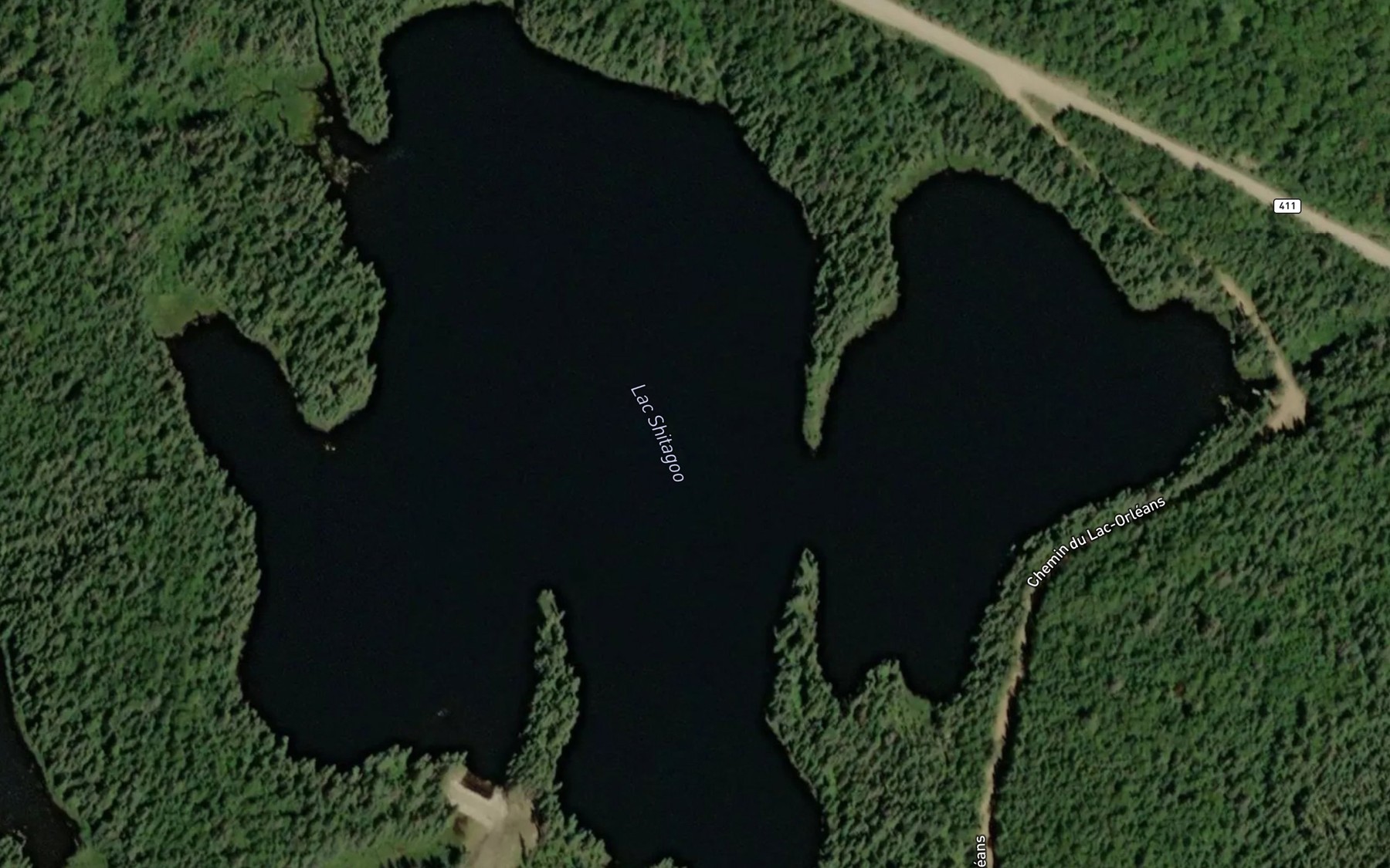 Satellite map of the Lac Shitagoo