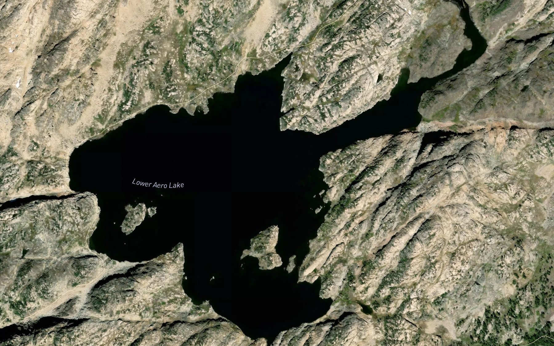 Satellite map of the Lower Aero Lake