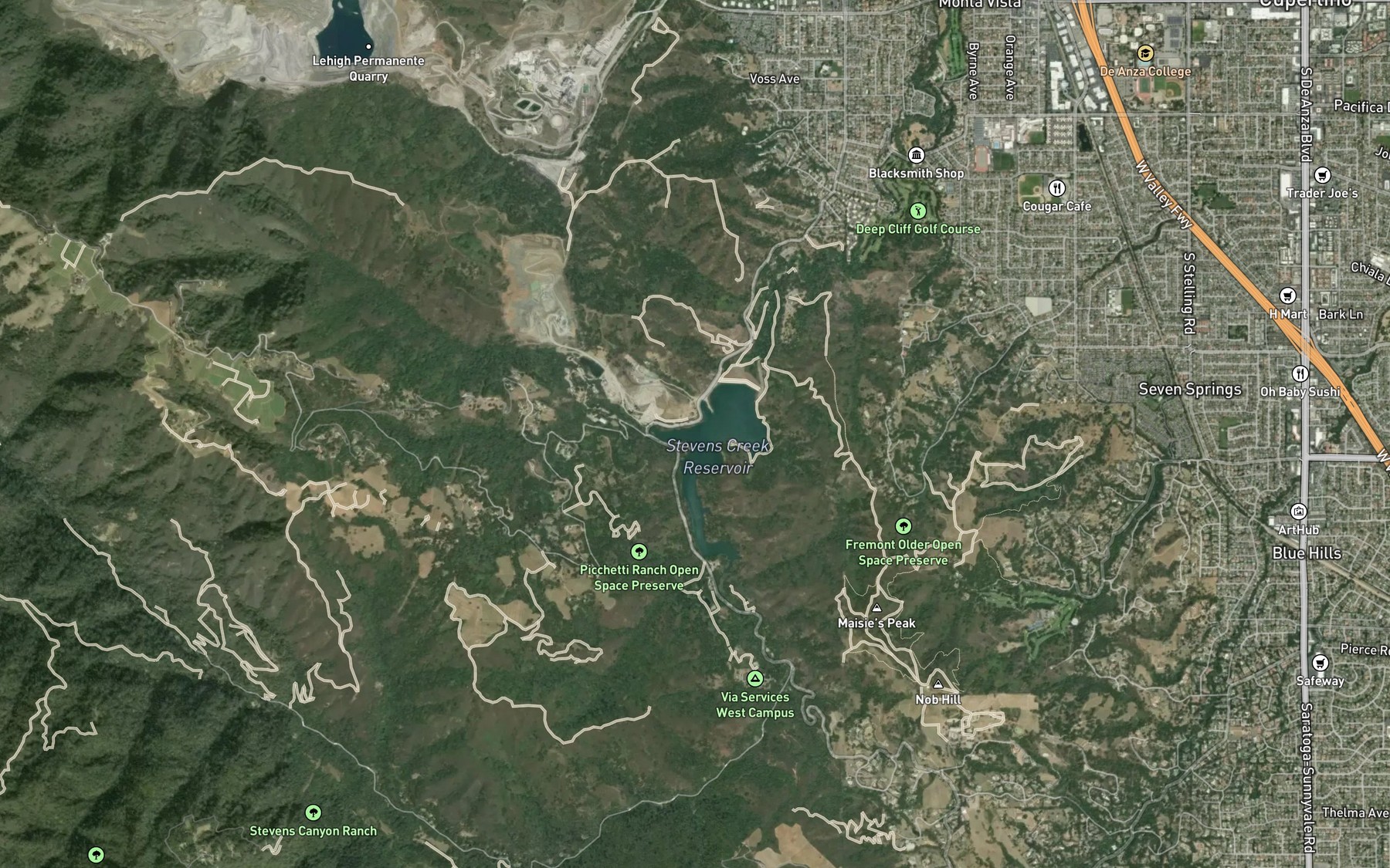 Satellite map of the Swiss Creek
