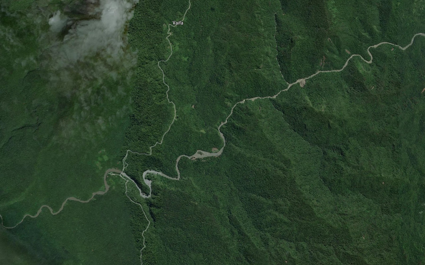Satellite map of the Dube Creek