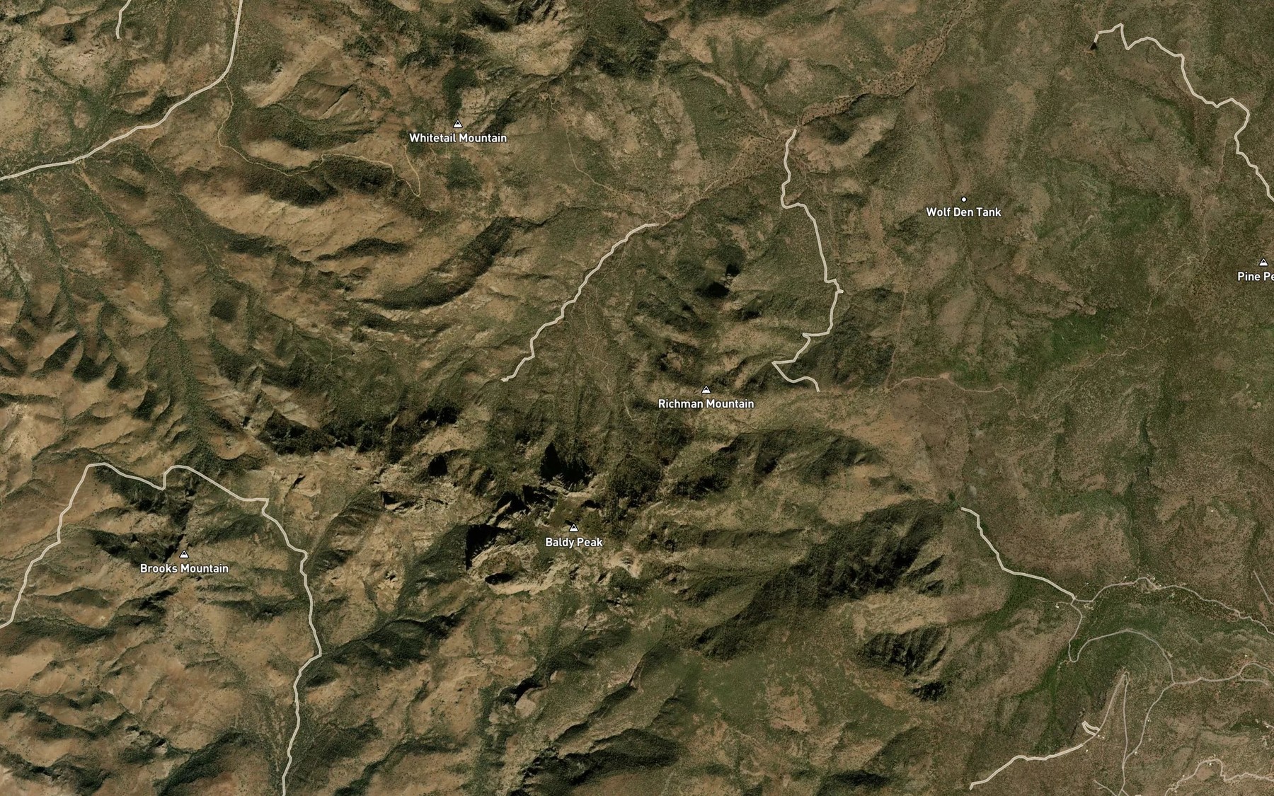 Satellite map of the Bridge Spring