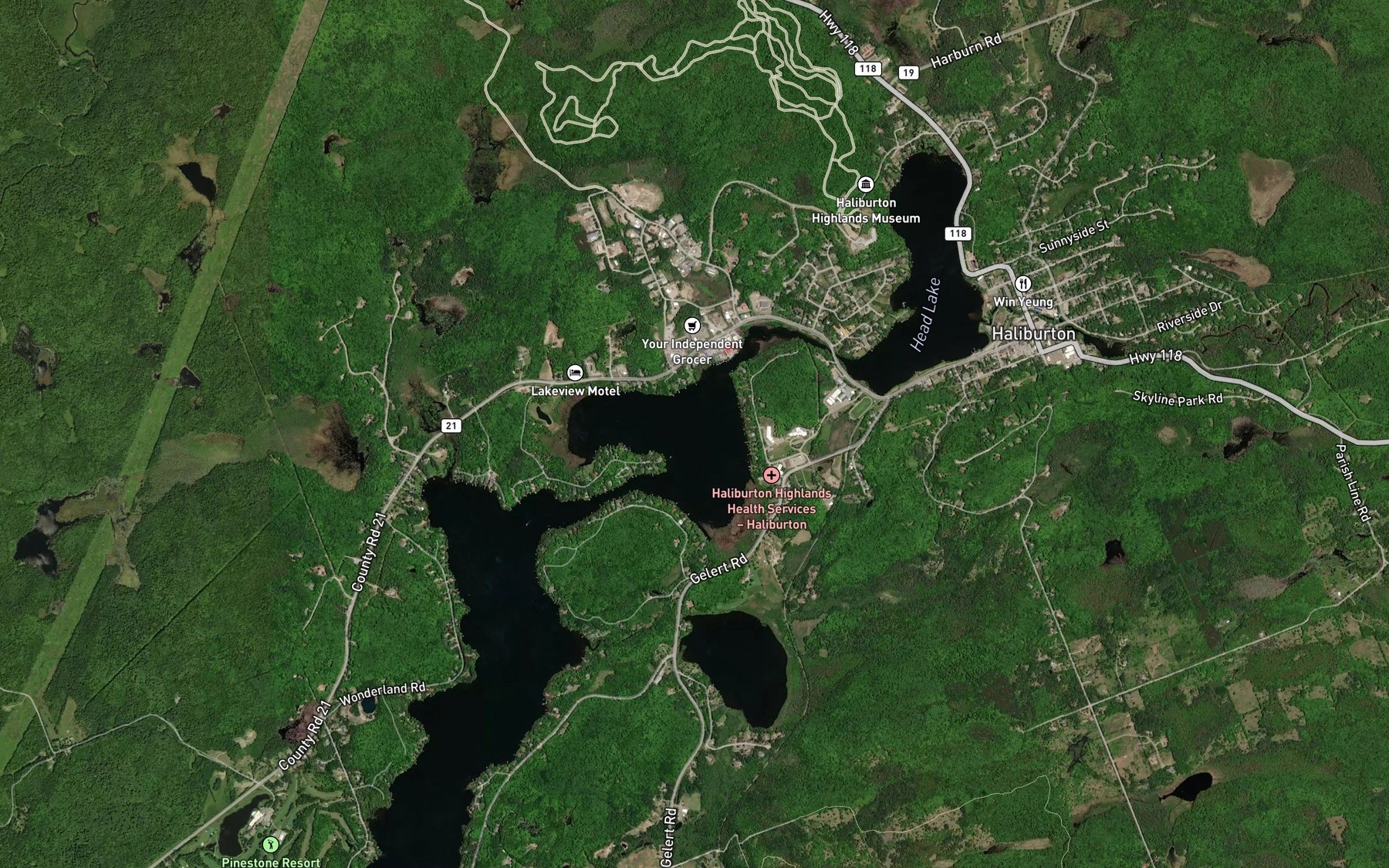 Satellite map of the Grass Lake