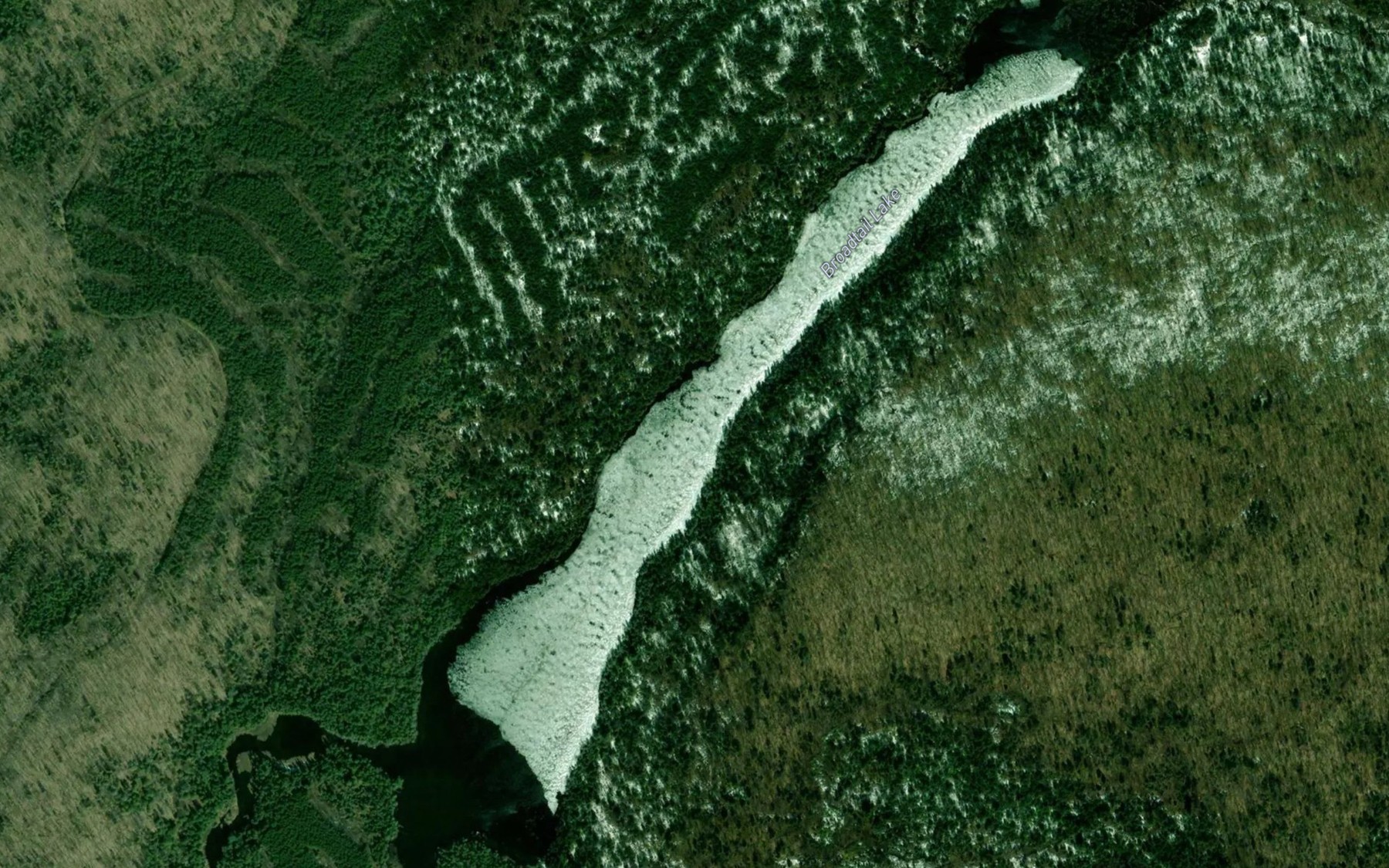 Satellite map of the Broadtail Lake