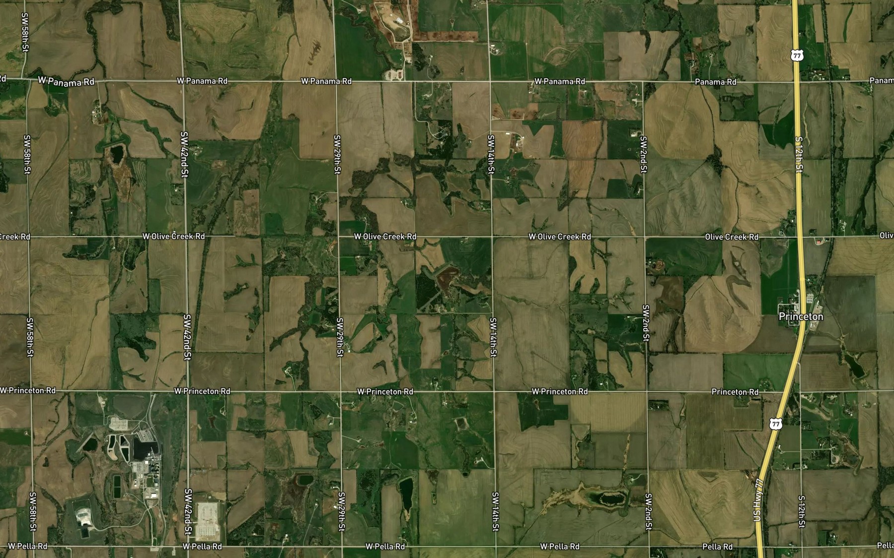 Satellite map of the Salt Creek Reservoir 5-A